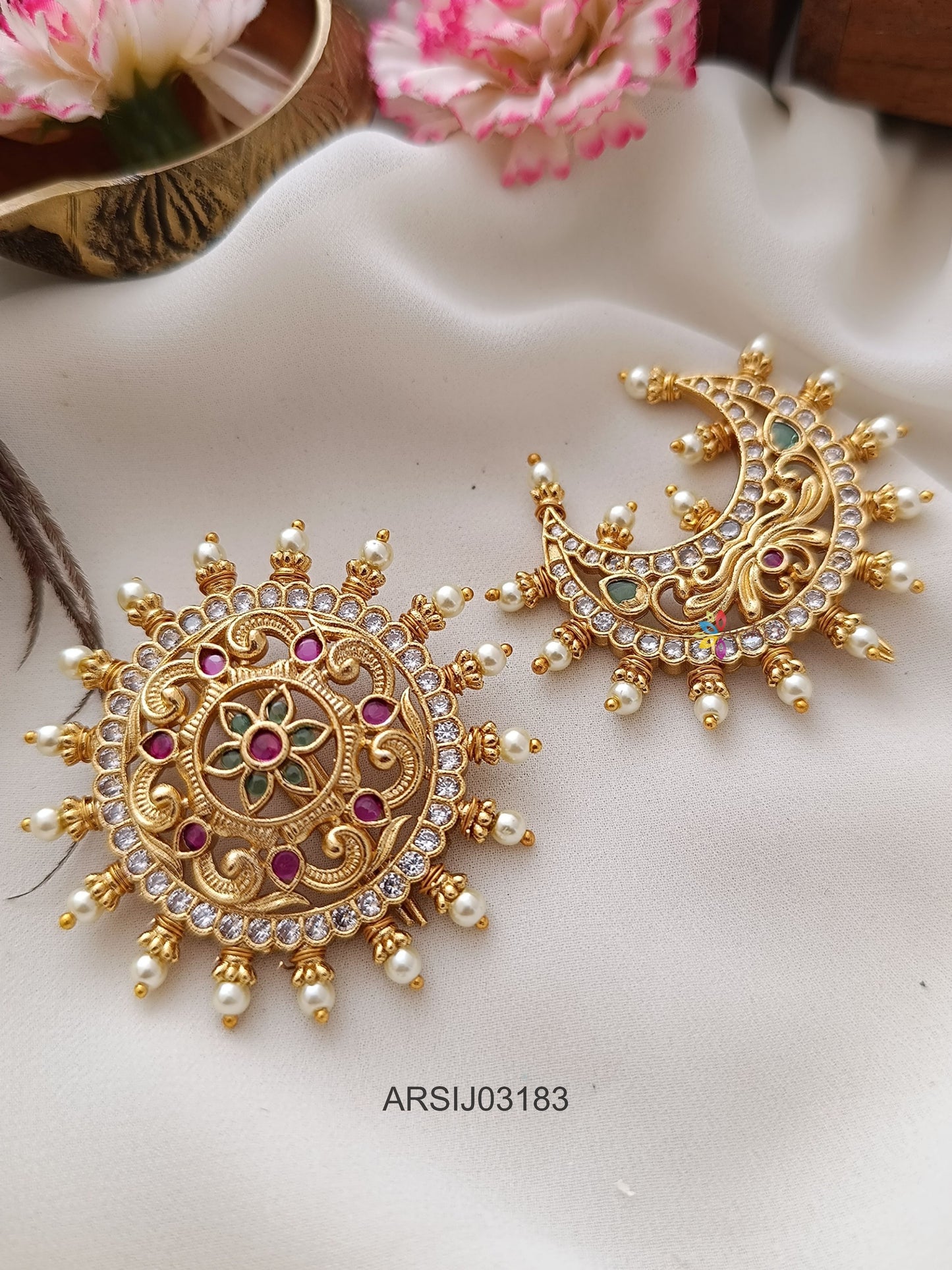 Surya Chandra Pearl Hair Brooch