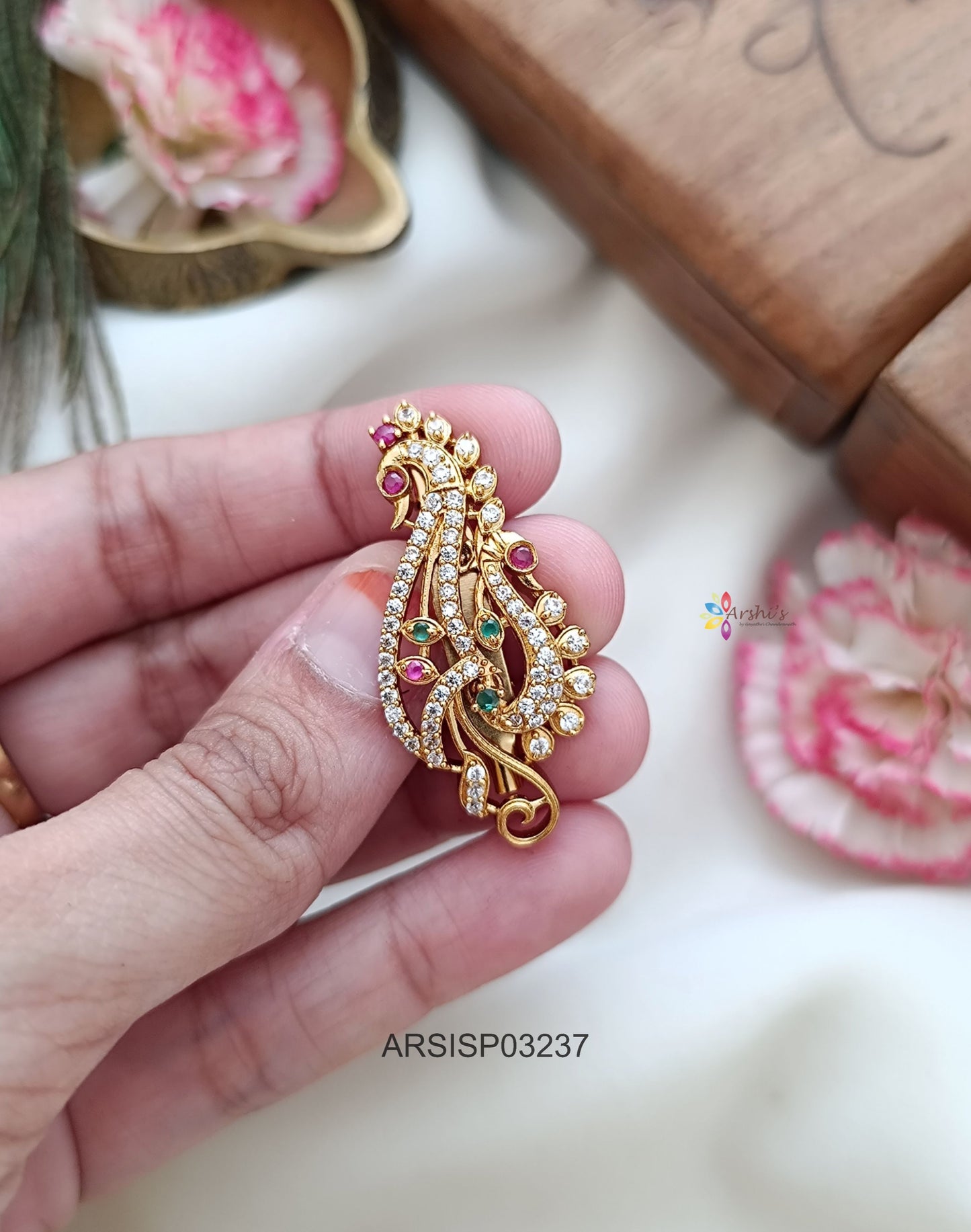 Peacock Design Saree Pin