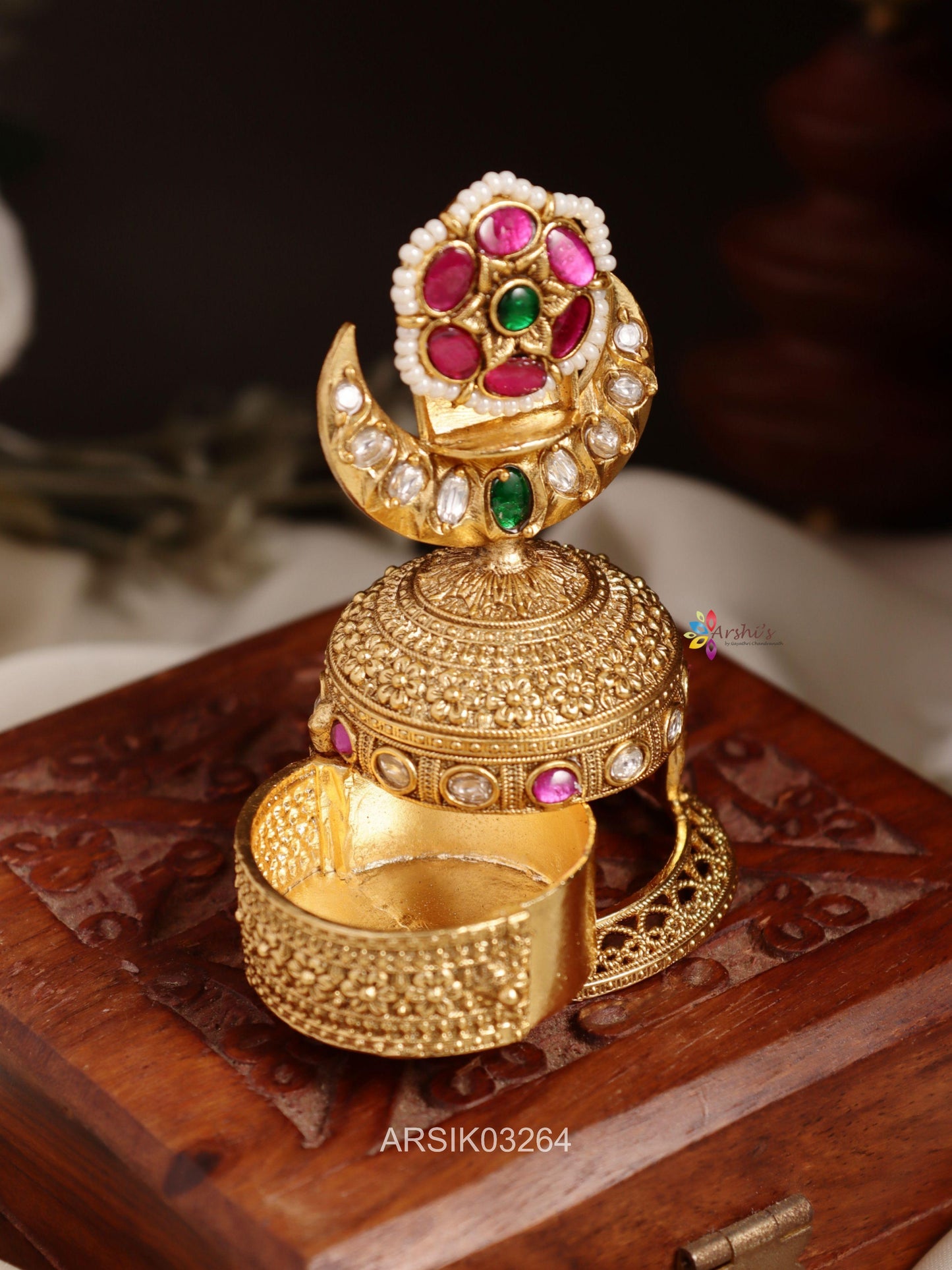 Antique Jadau Kundan Kumkum Box