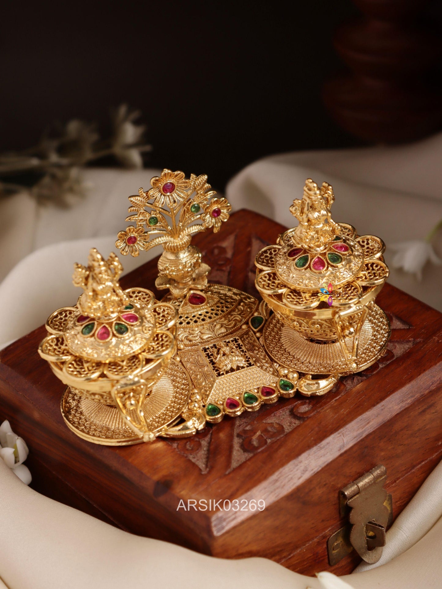 Temple Lakshmi Kumkum Box