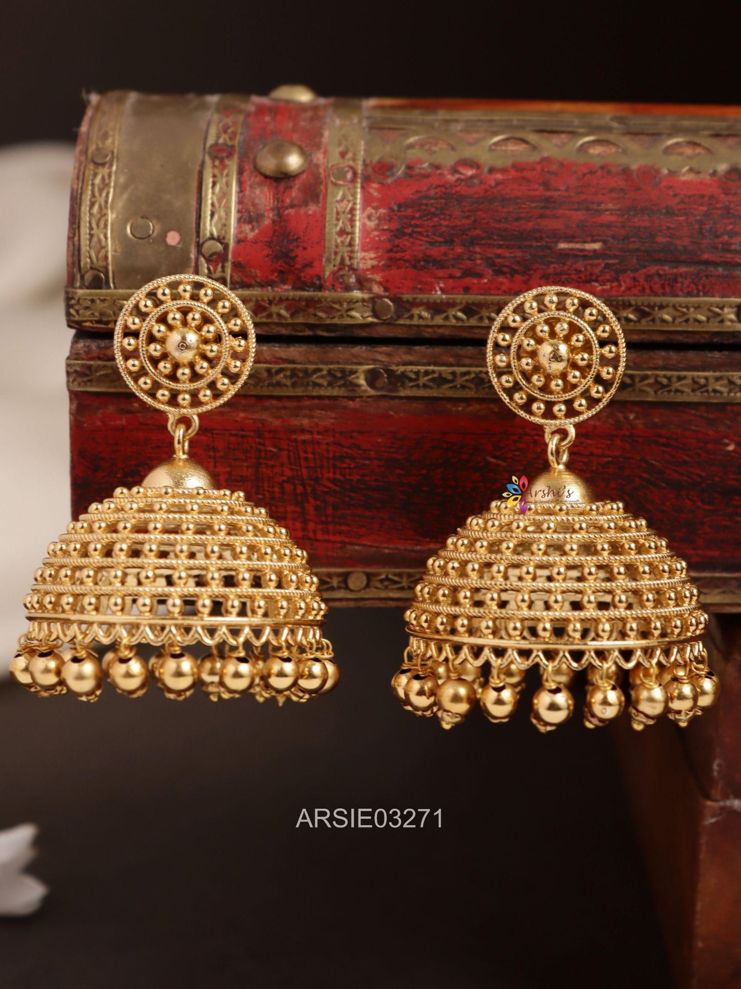 One Gram Gold Plain Jhumka