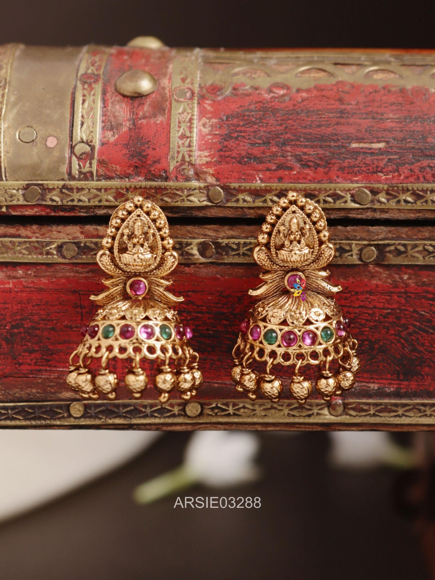 Temple Gold Drop Half Jhumka