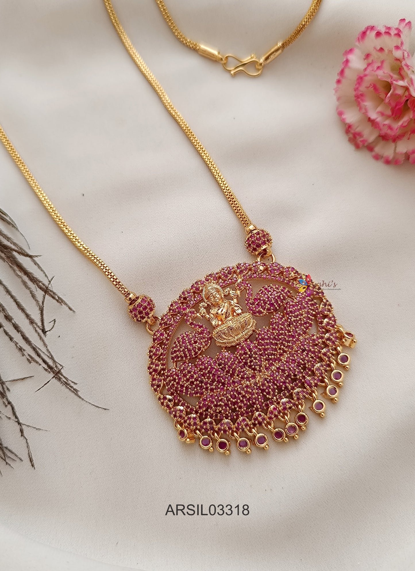 Lakshmi Kemp Stone Pendant Haram