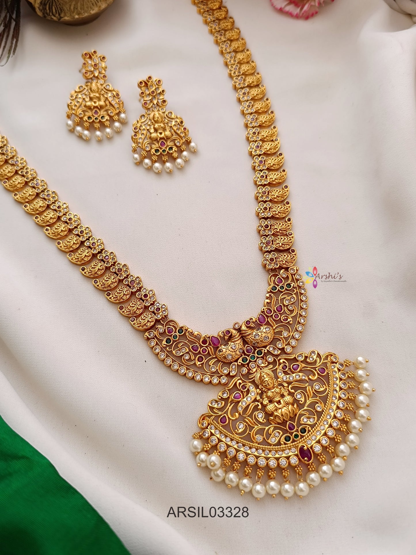 Mango and Lakshmi Pendant Long Haram