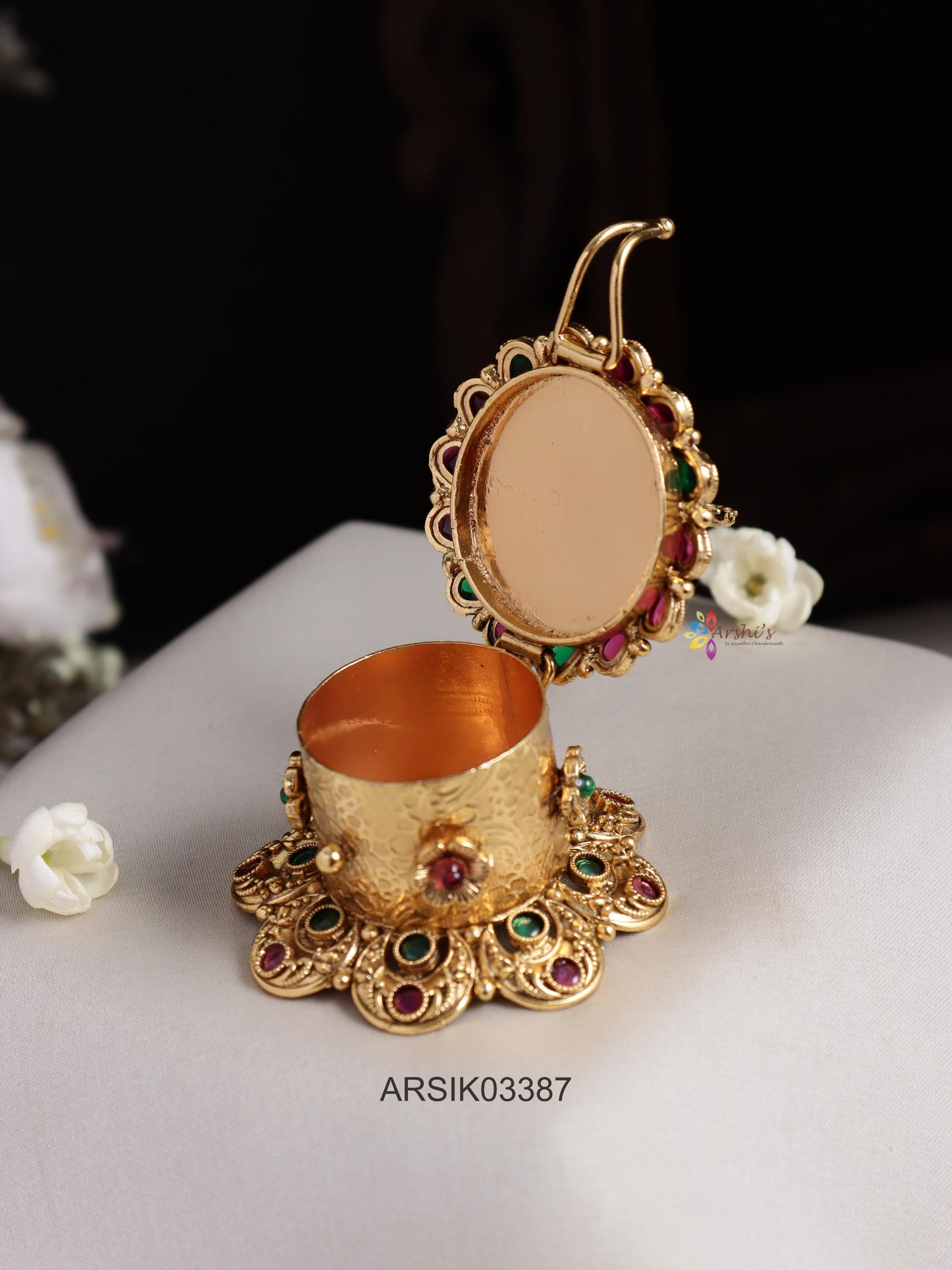 Antique Peacock Kumkum Box