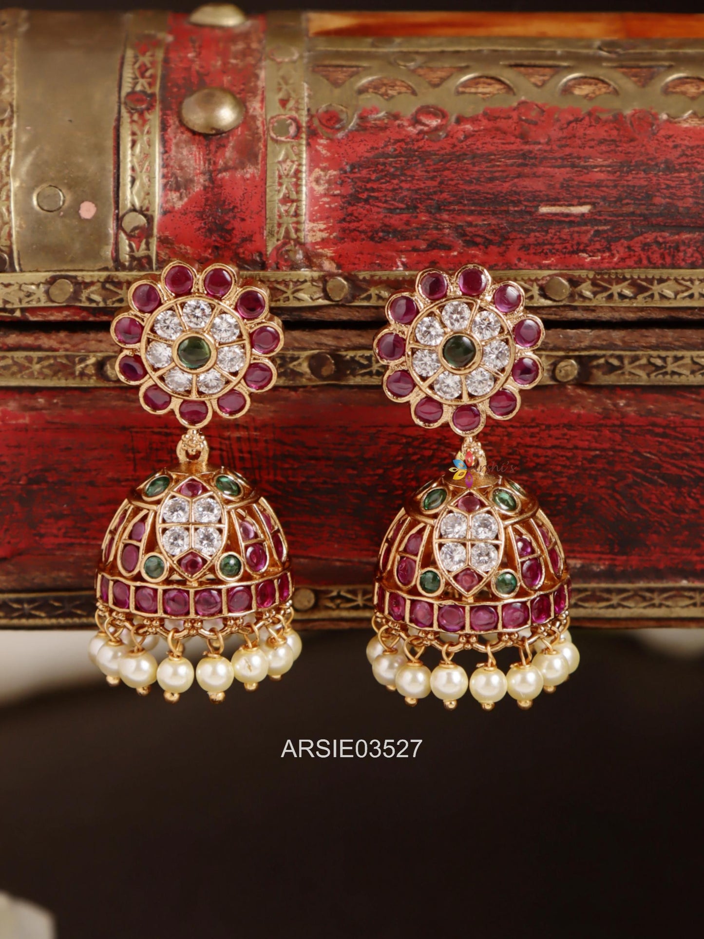 Multi Color Stone Jhumka