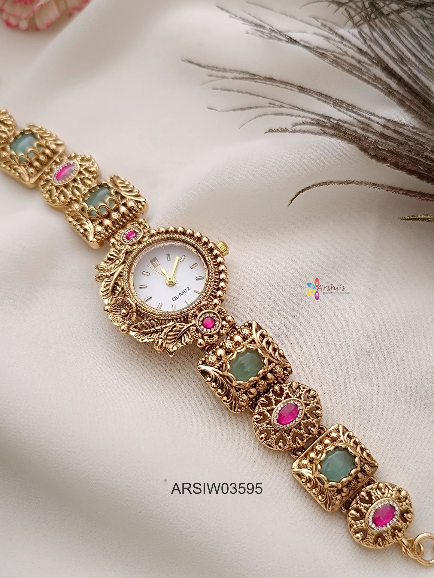 Antique Jadau Kundan Designer Watch