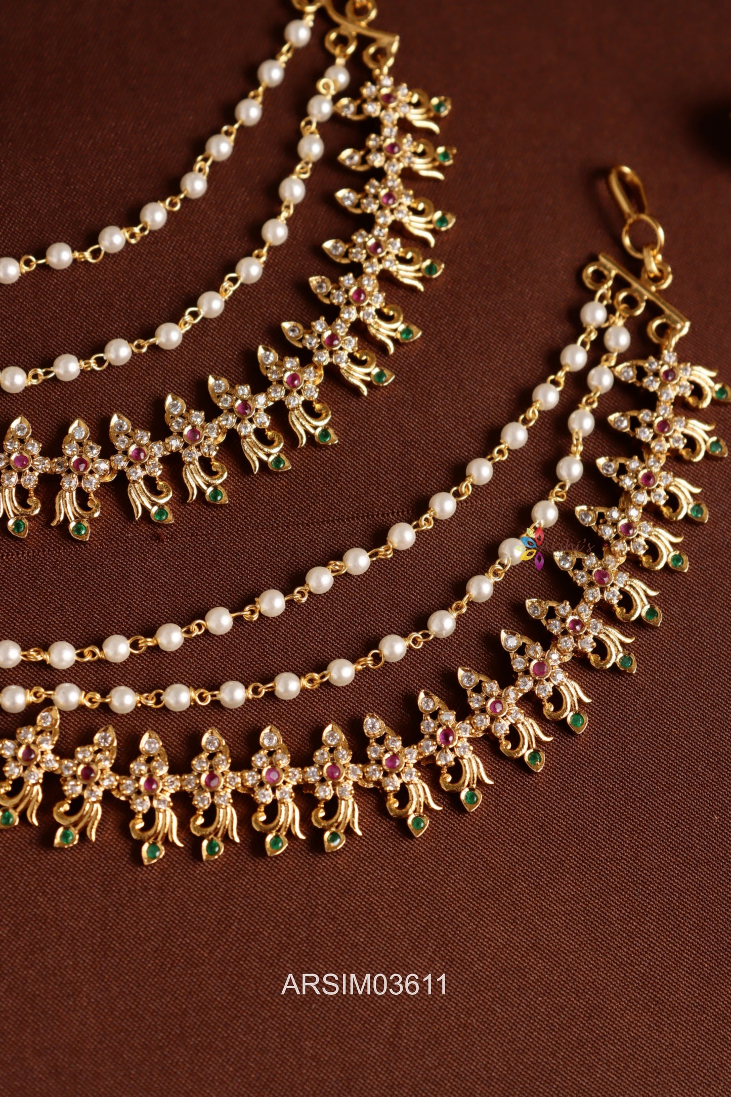 Flower Design Stone Earchains
