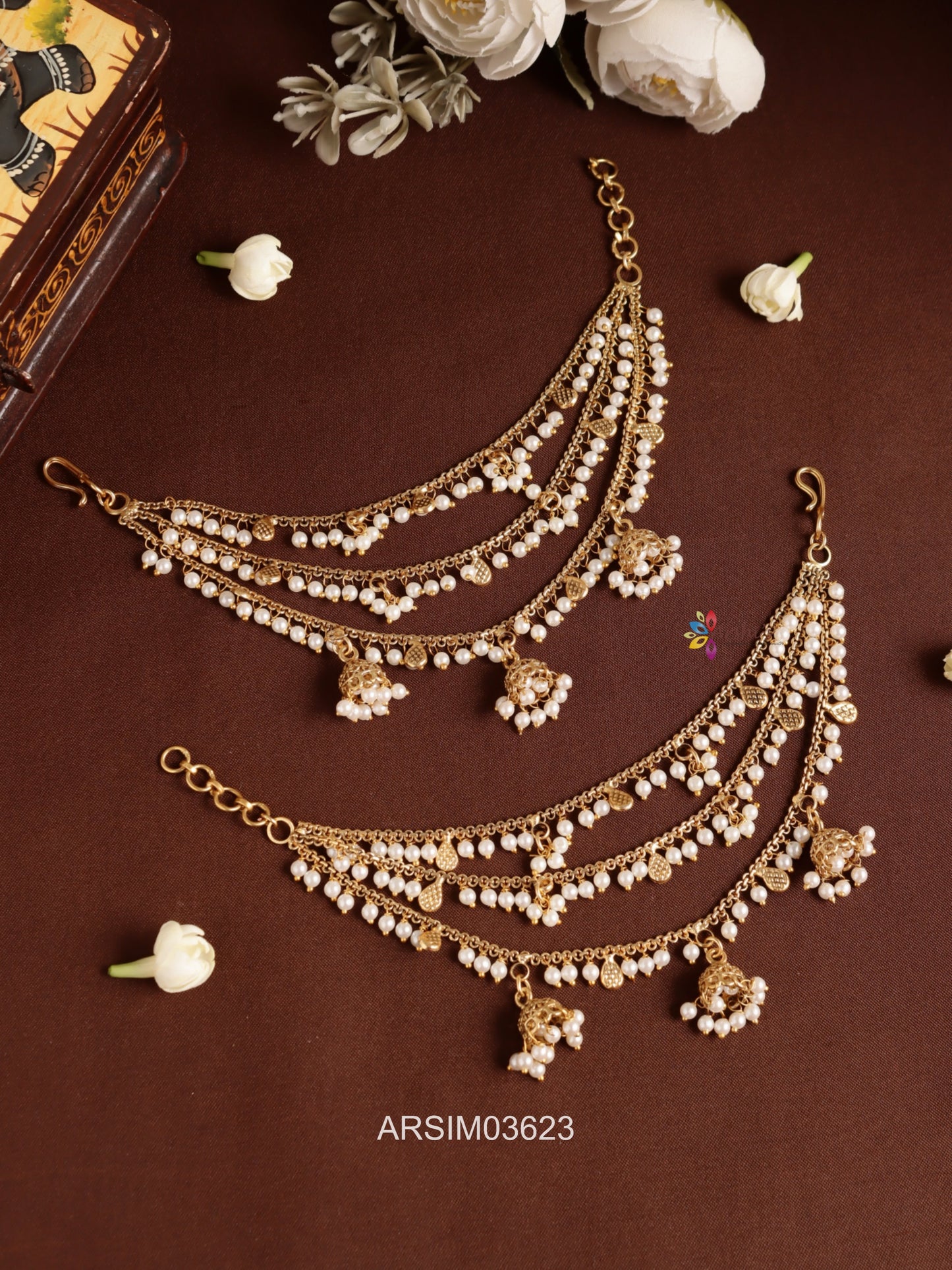 Layered Jhumki Drop Earchains