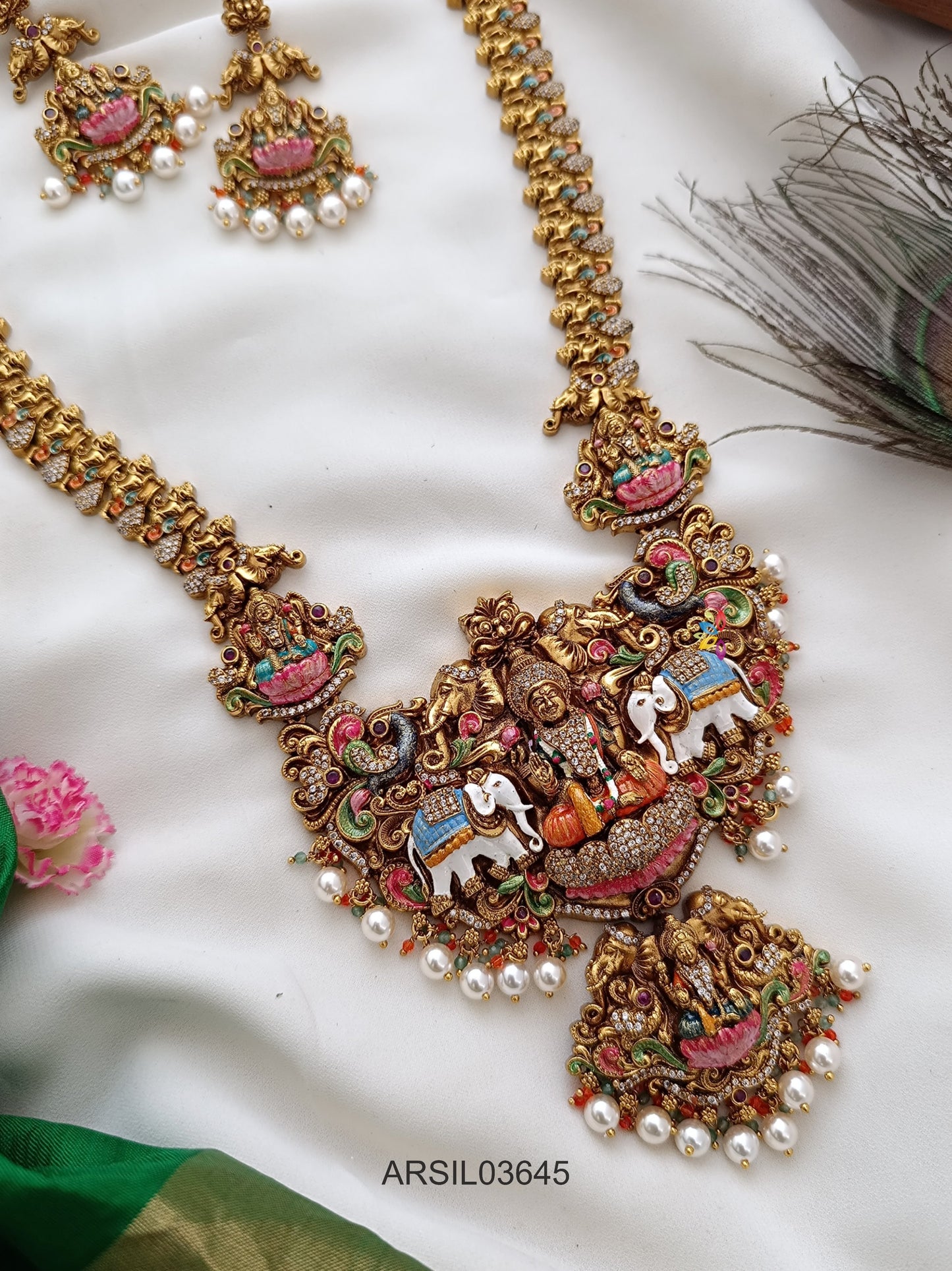 Gaja Lakshmi Meenakari Long Haram