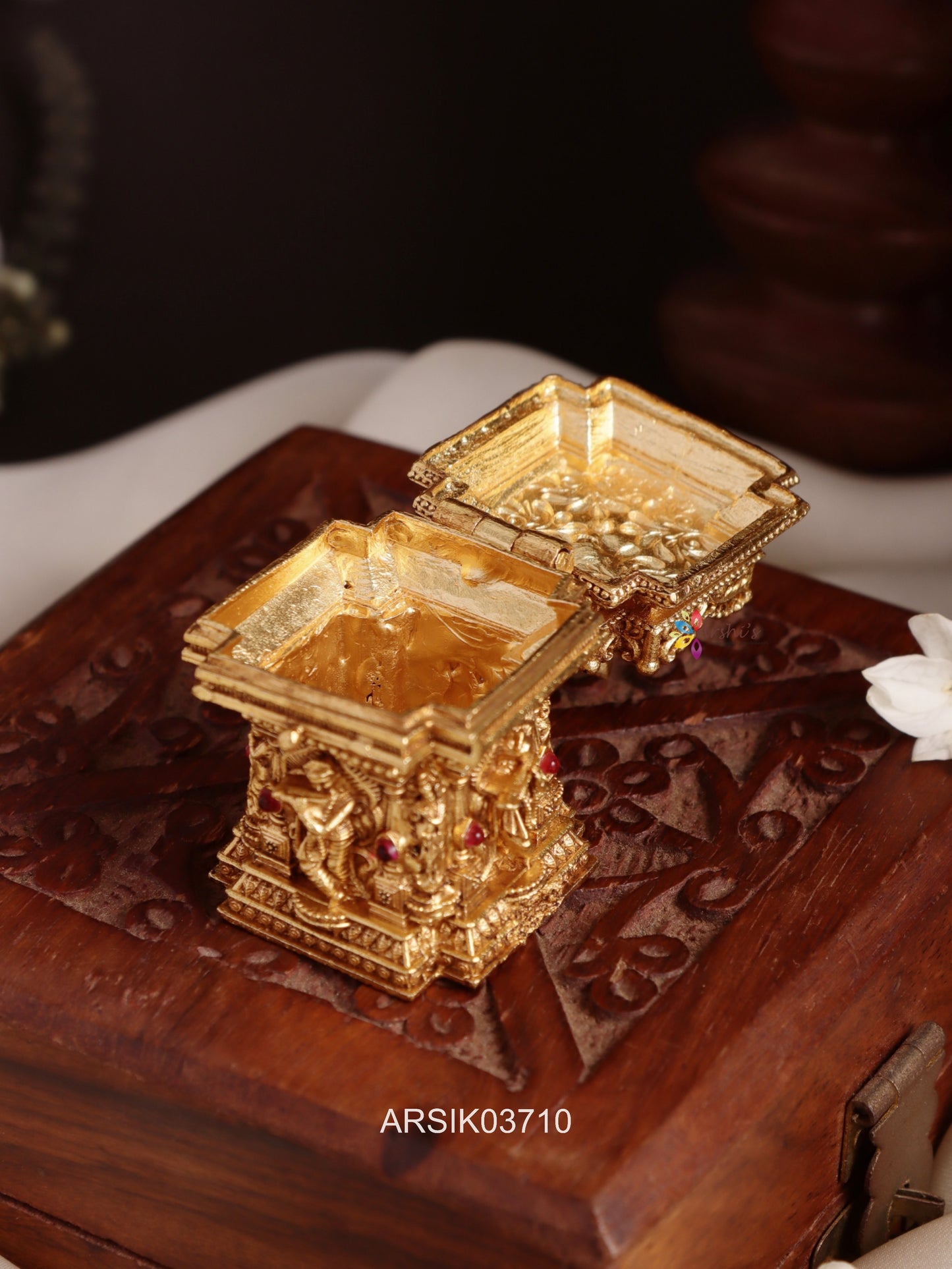 Antique Krishna Thulasi Kumkum Box