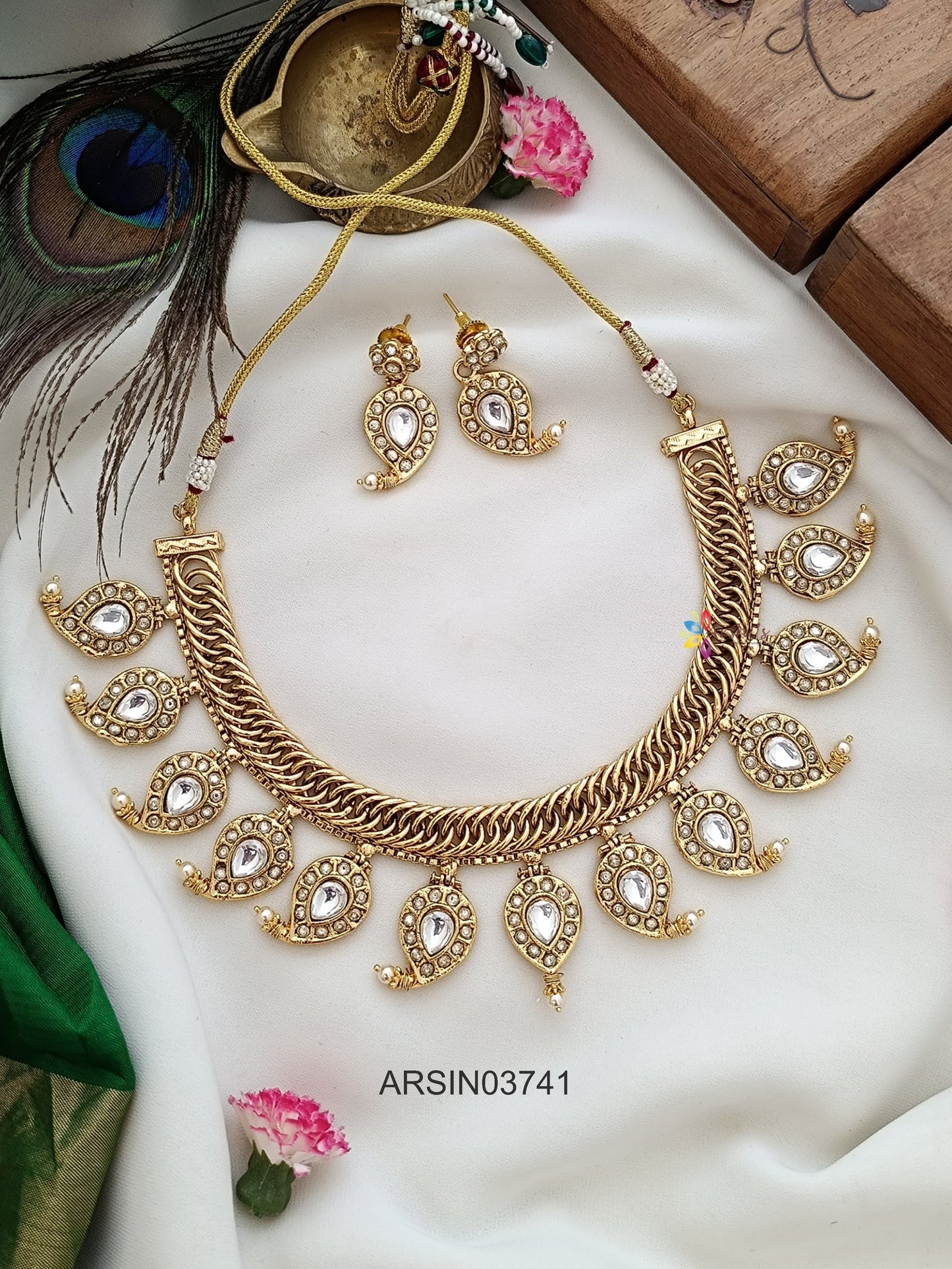 Reversible Jadau Kundan Jalebi Necklace