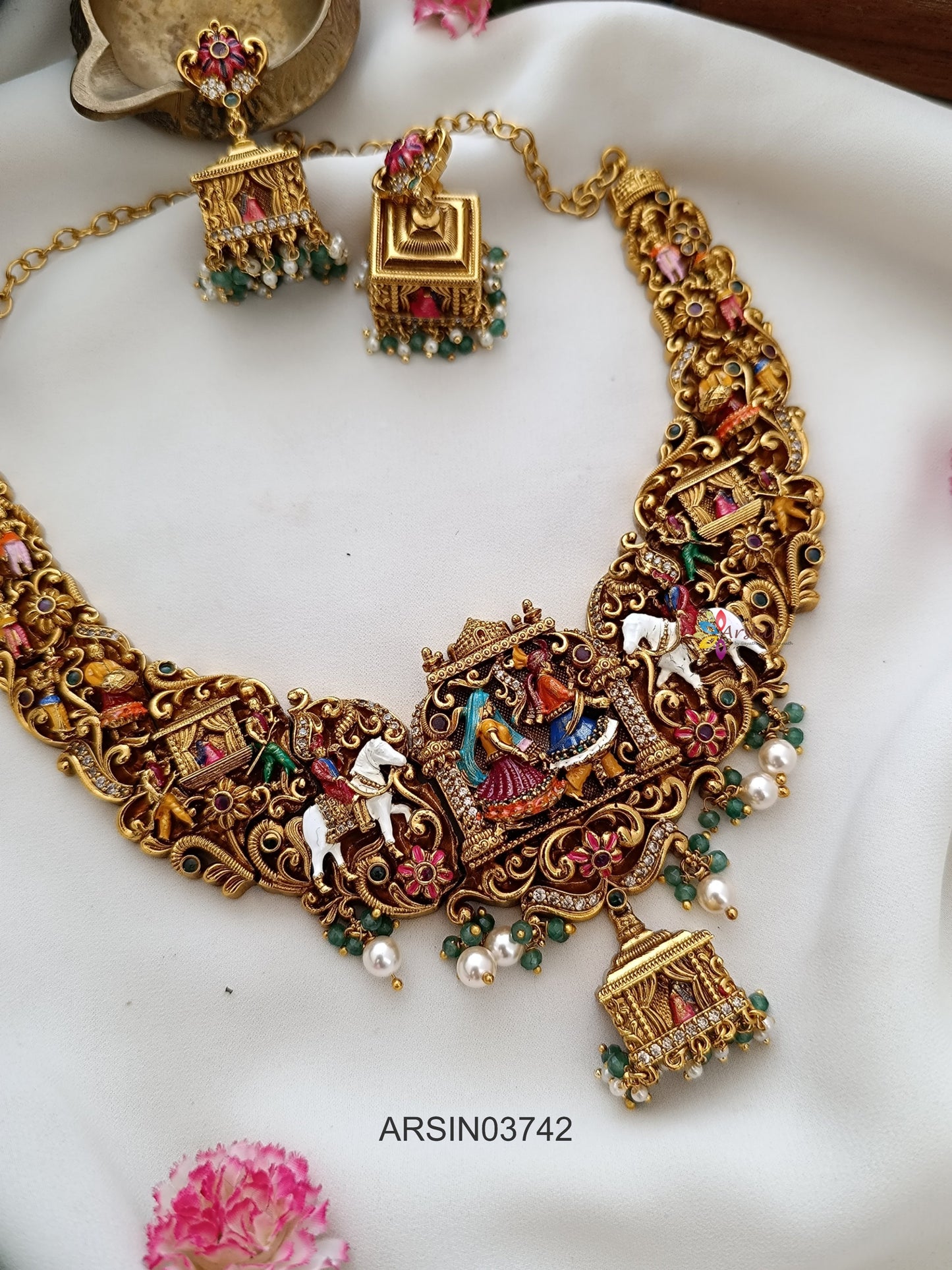 Temple Meenakari Necklace