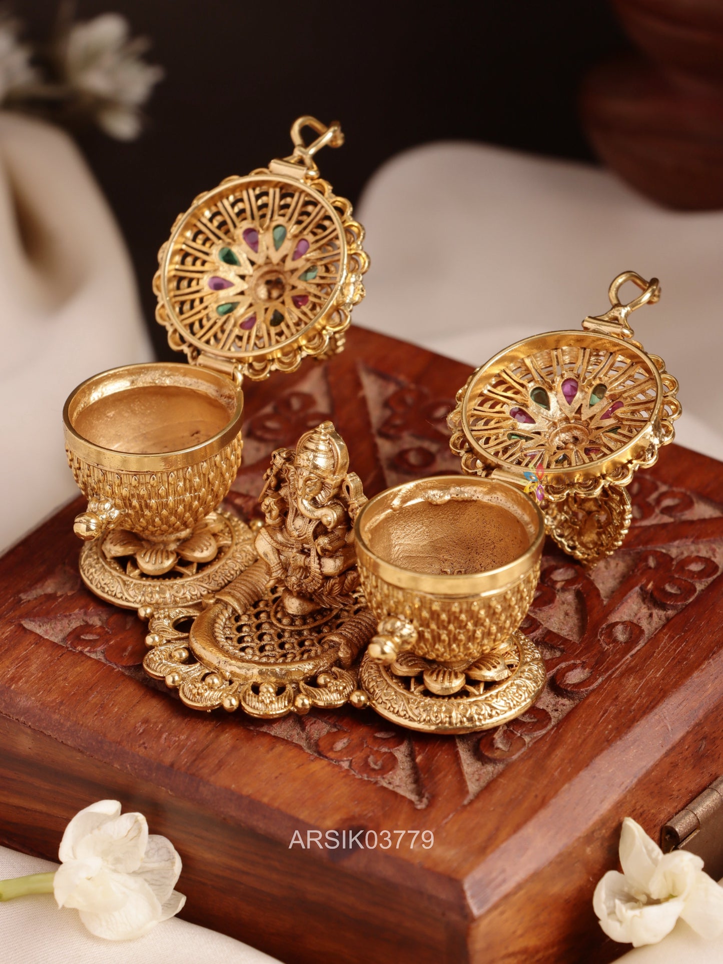 Ganesha and Lakshmi Kumkum Box