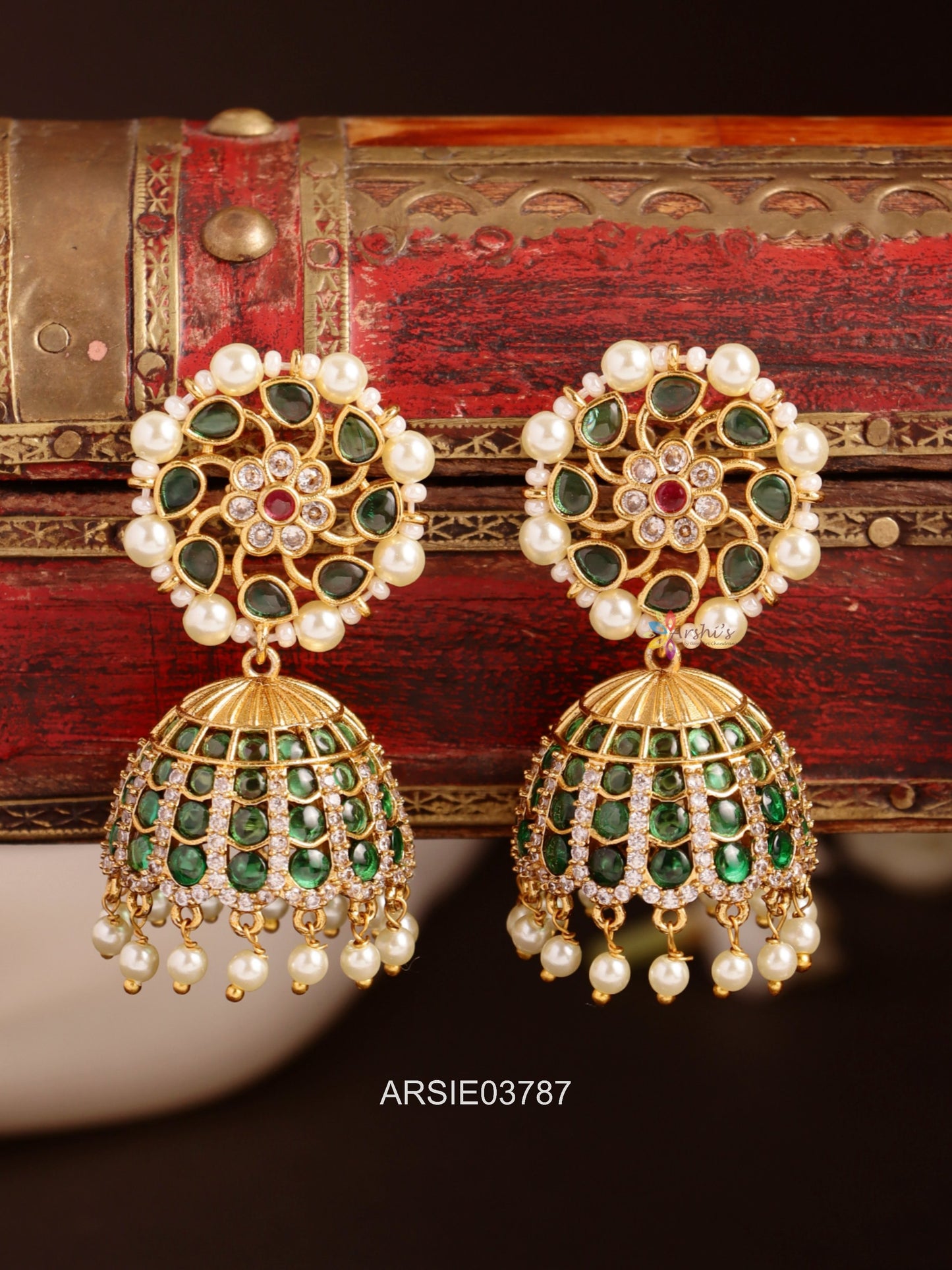 Emerald Stone Jhumka