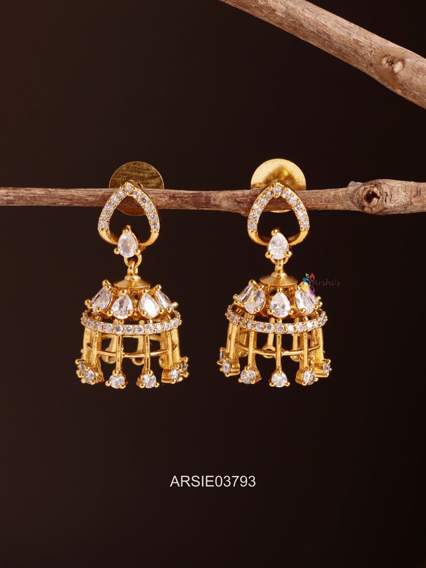 White Stone Jhumka