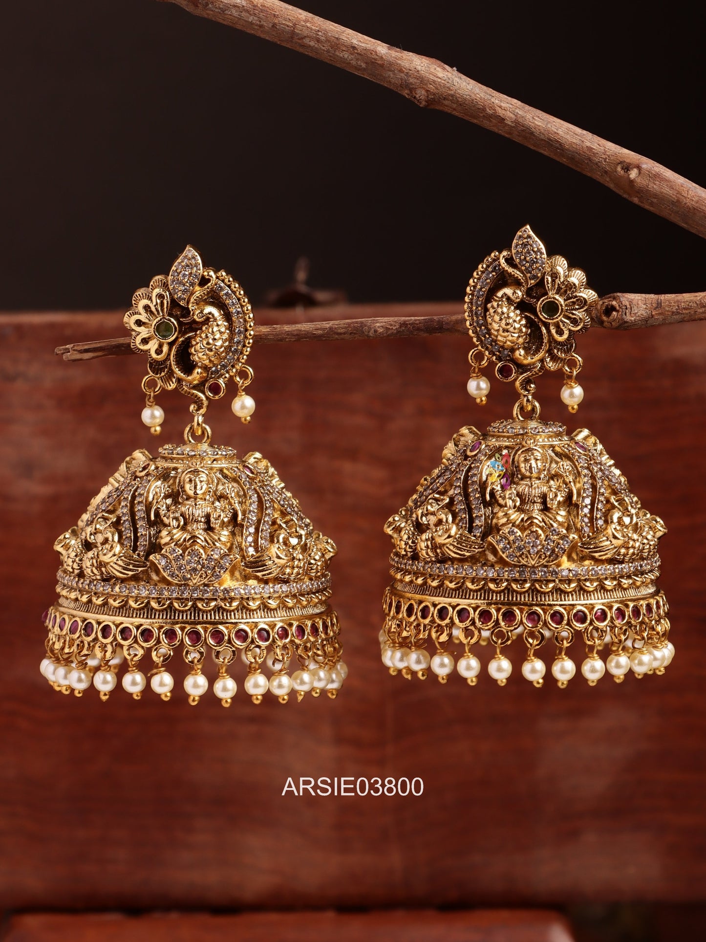 Antique Peacock Bridal Jhumka