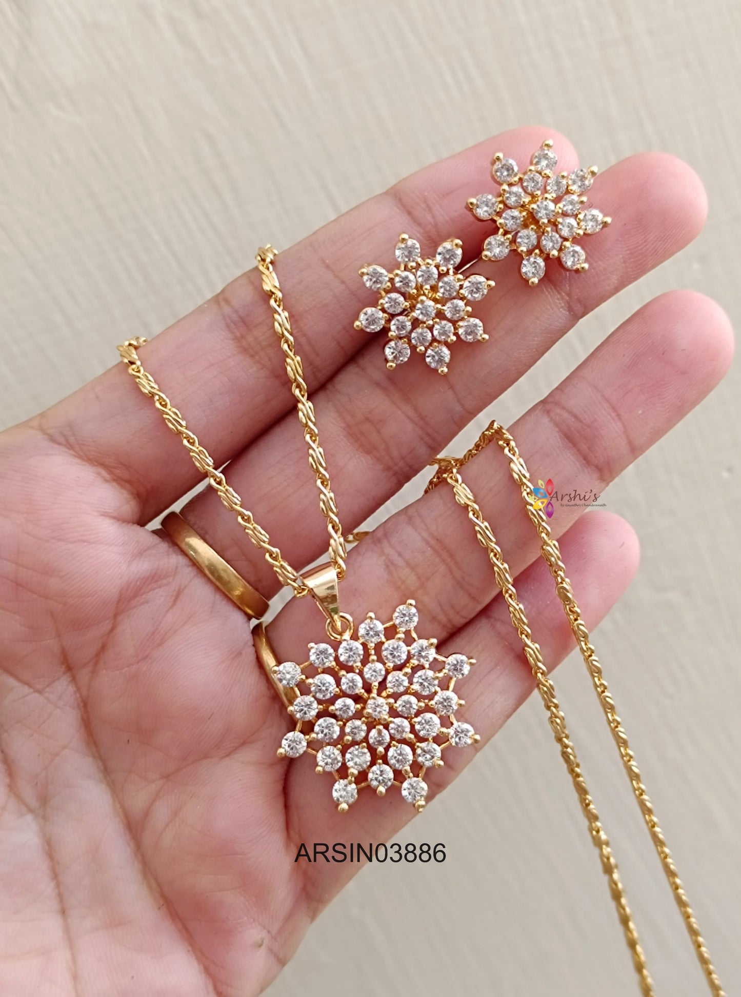 Diamond Look Like Pendant Necklace