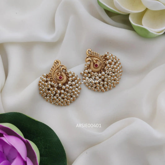 Cluster Peacock Pearl Earrings