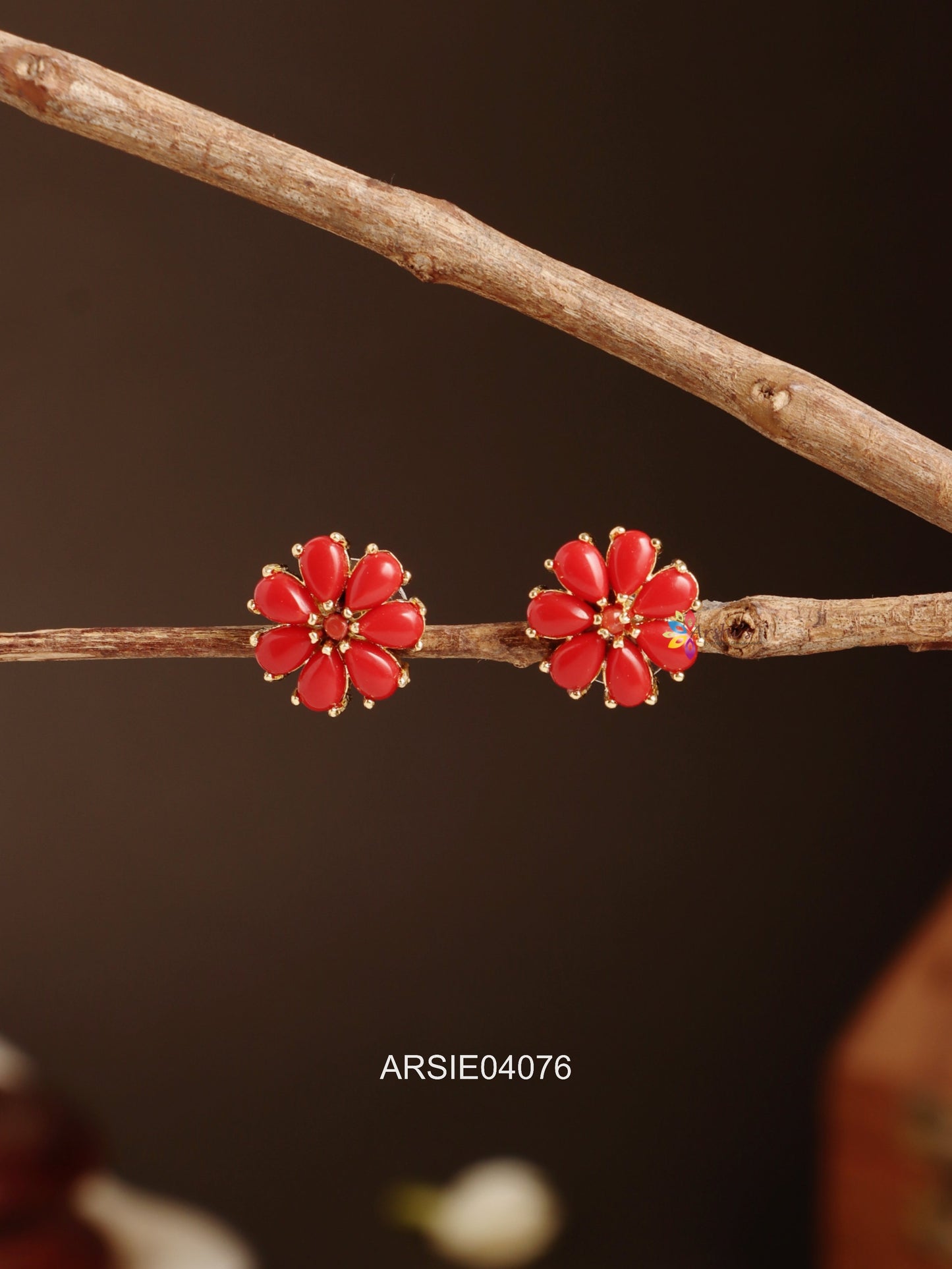 Coral Small Ear Studs