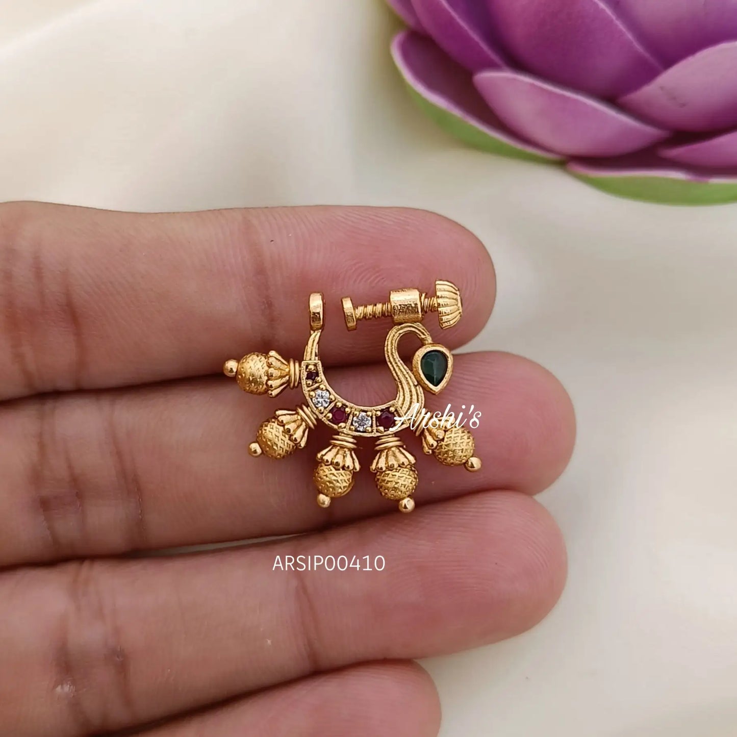 Gold Bead Bridal Nosepin