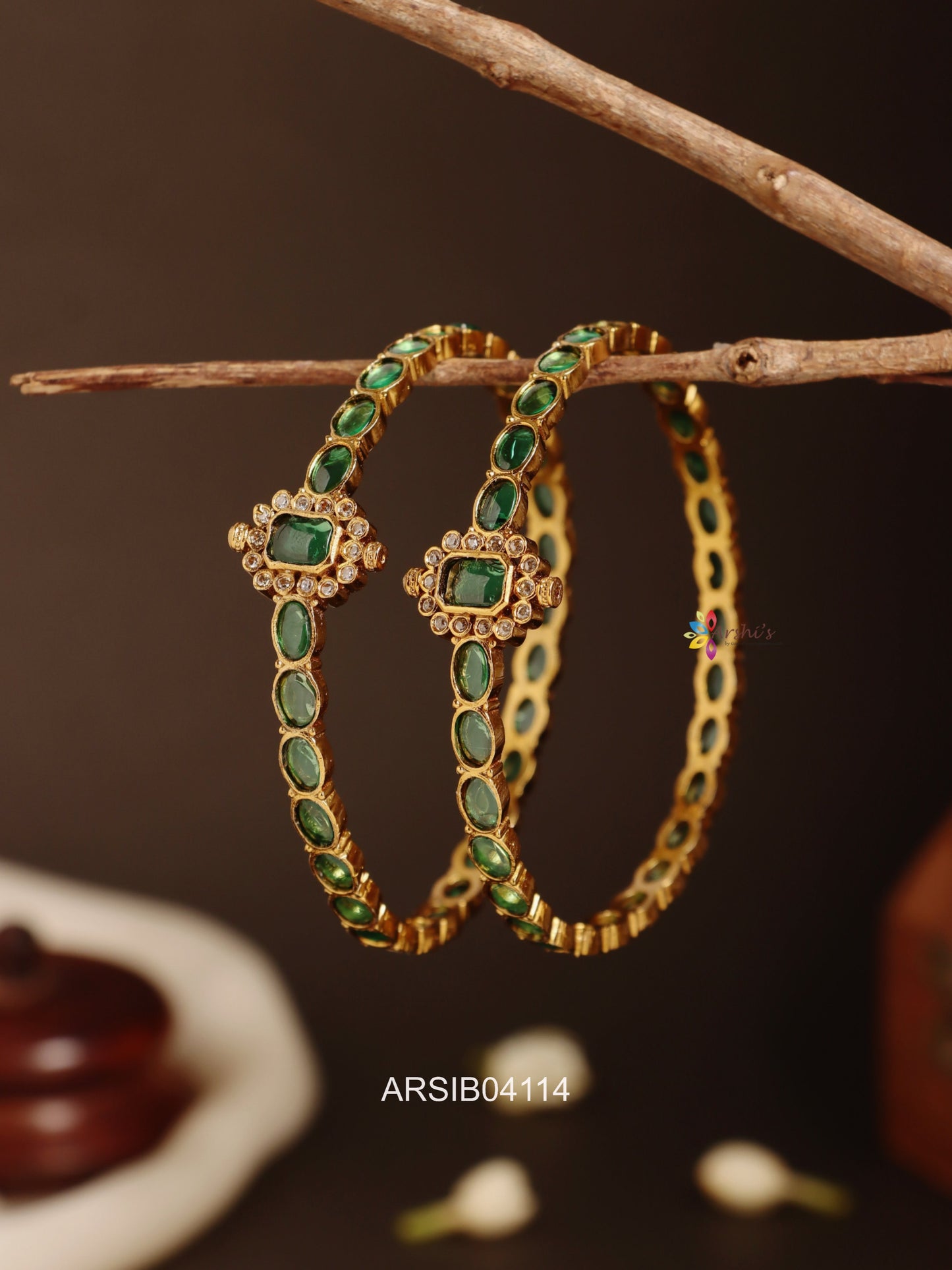 Emerald Stone Bangles