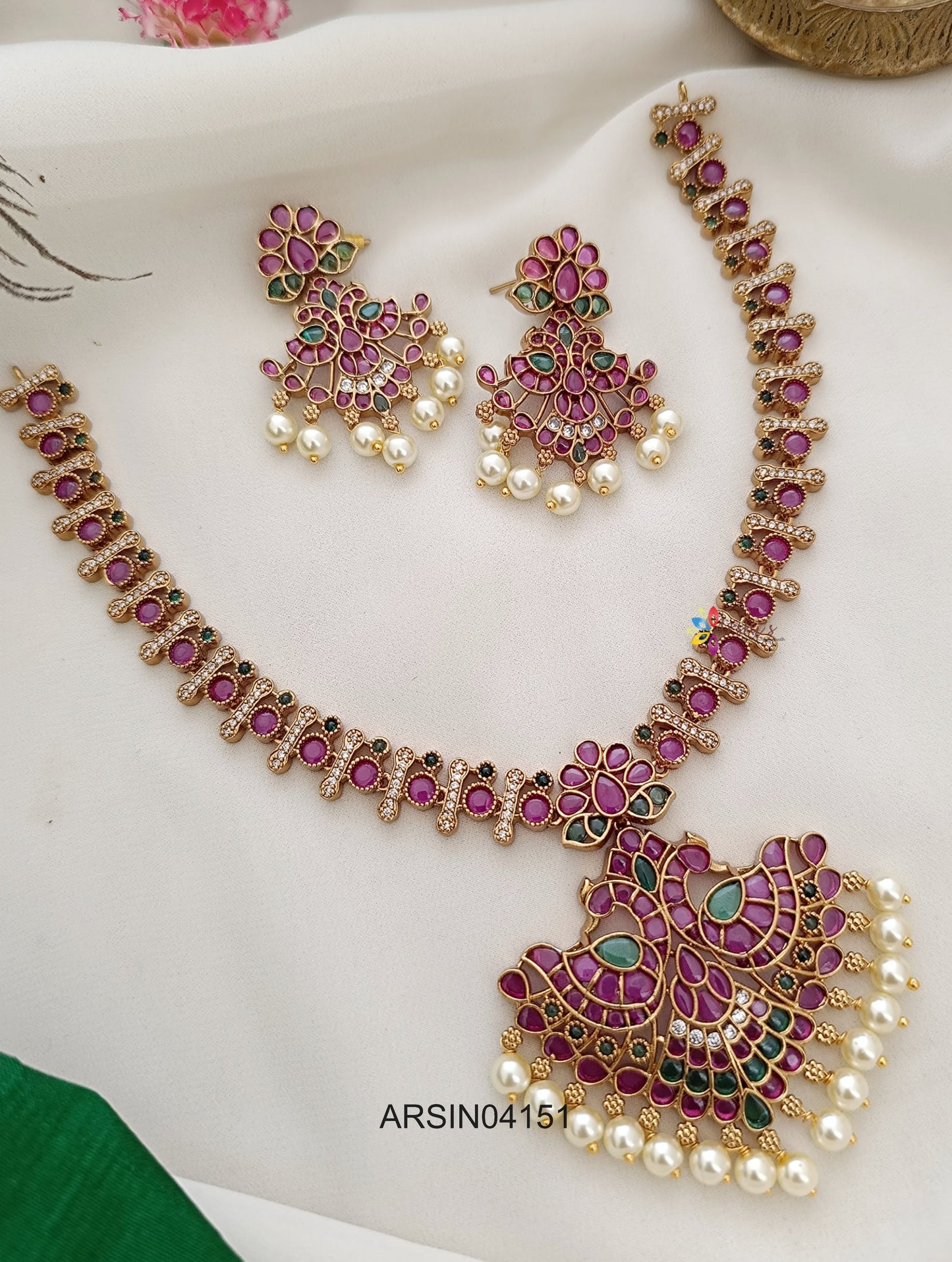 Peacock Pendant Kemp Stone Necklace
