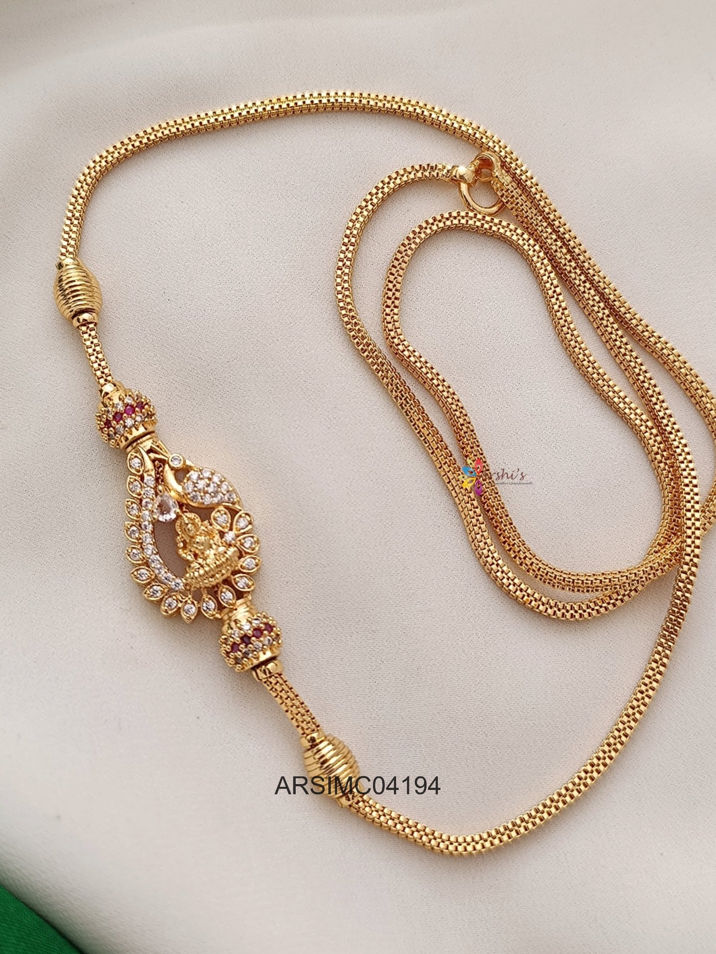 Lakshmi White Stone Mugappu Chain