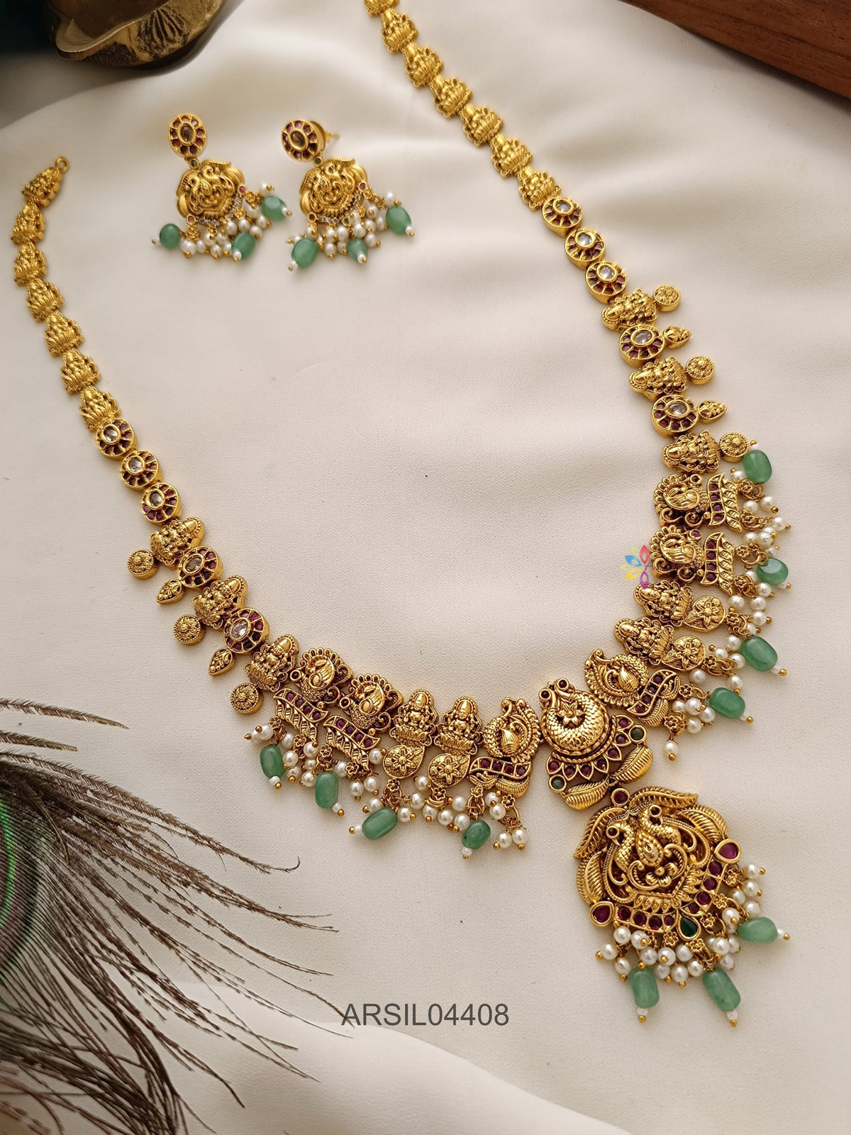 Antique Lakshmi Peacock Long Haram