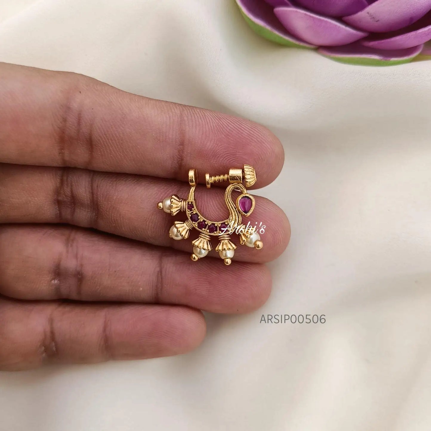 Kemp Stone Pearl Nosepin