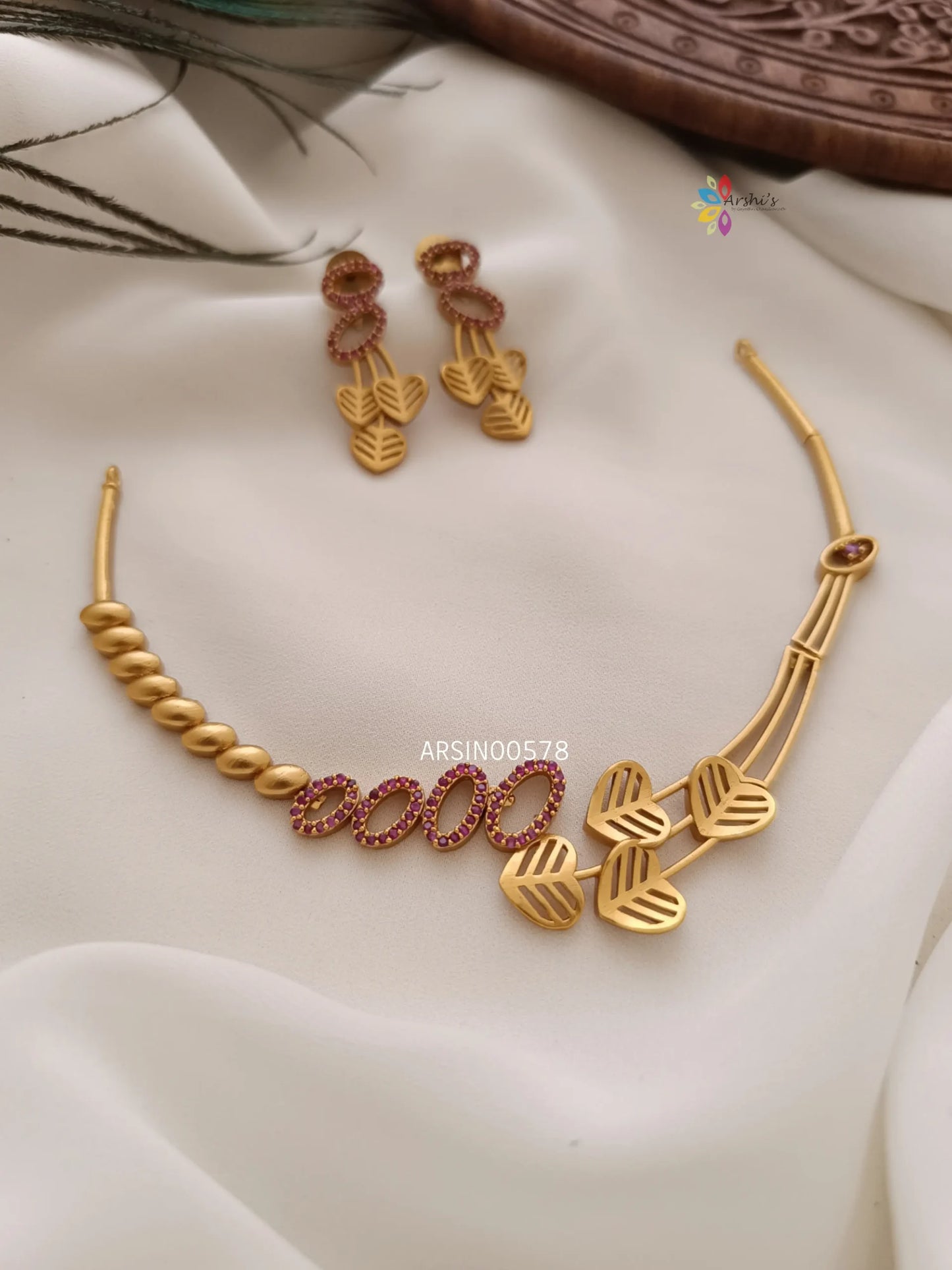 Heart Design Red Kemp Stone Necklace