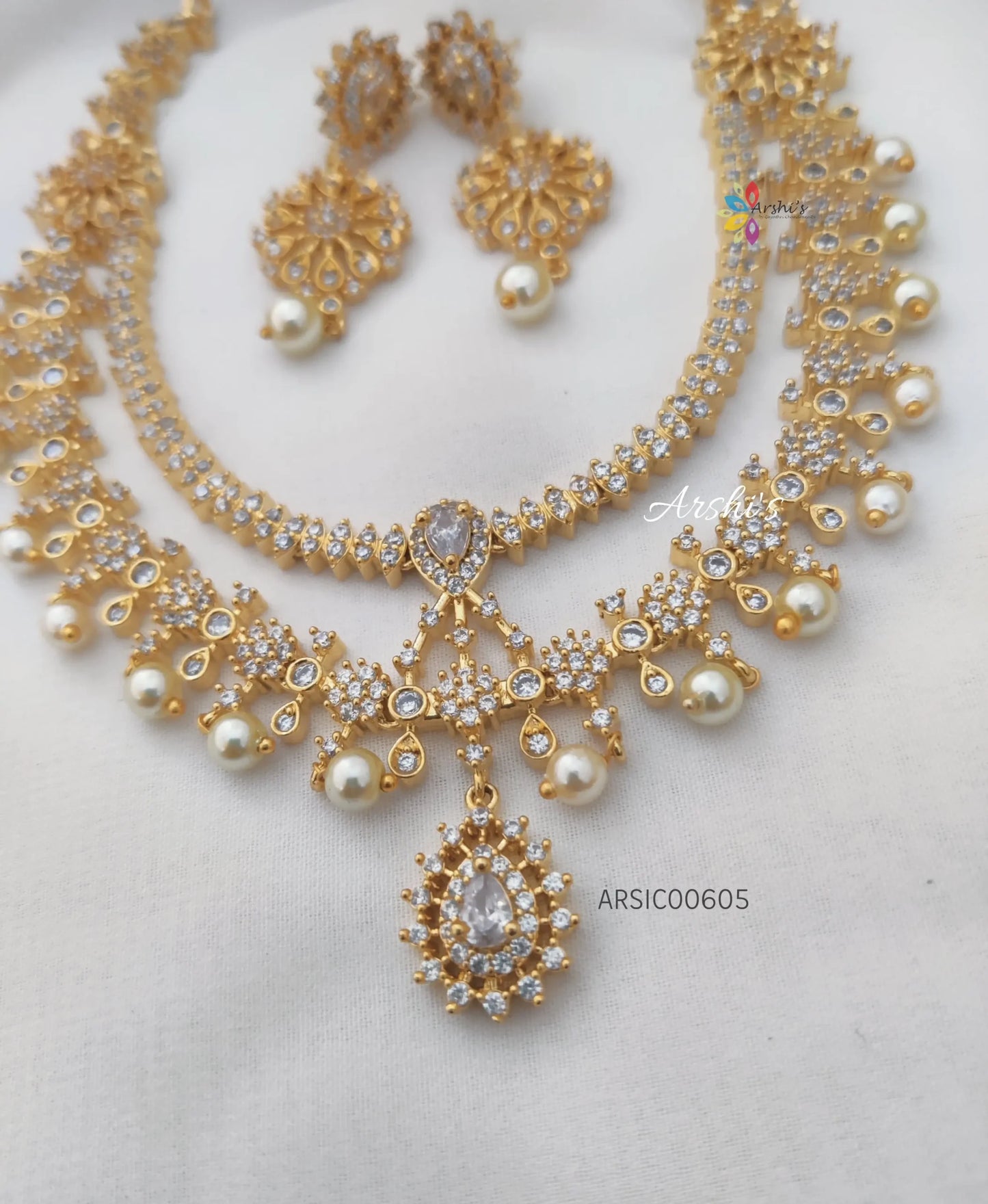 Beautiful Diamond Alike AD Stone Necklace