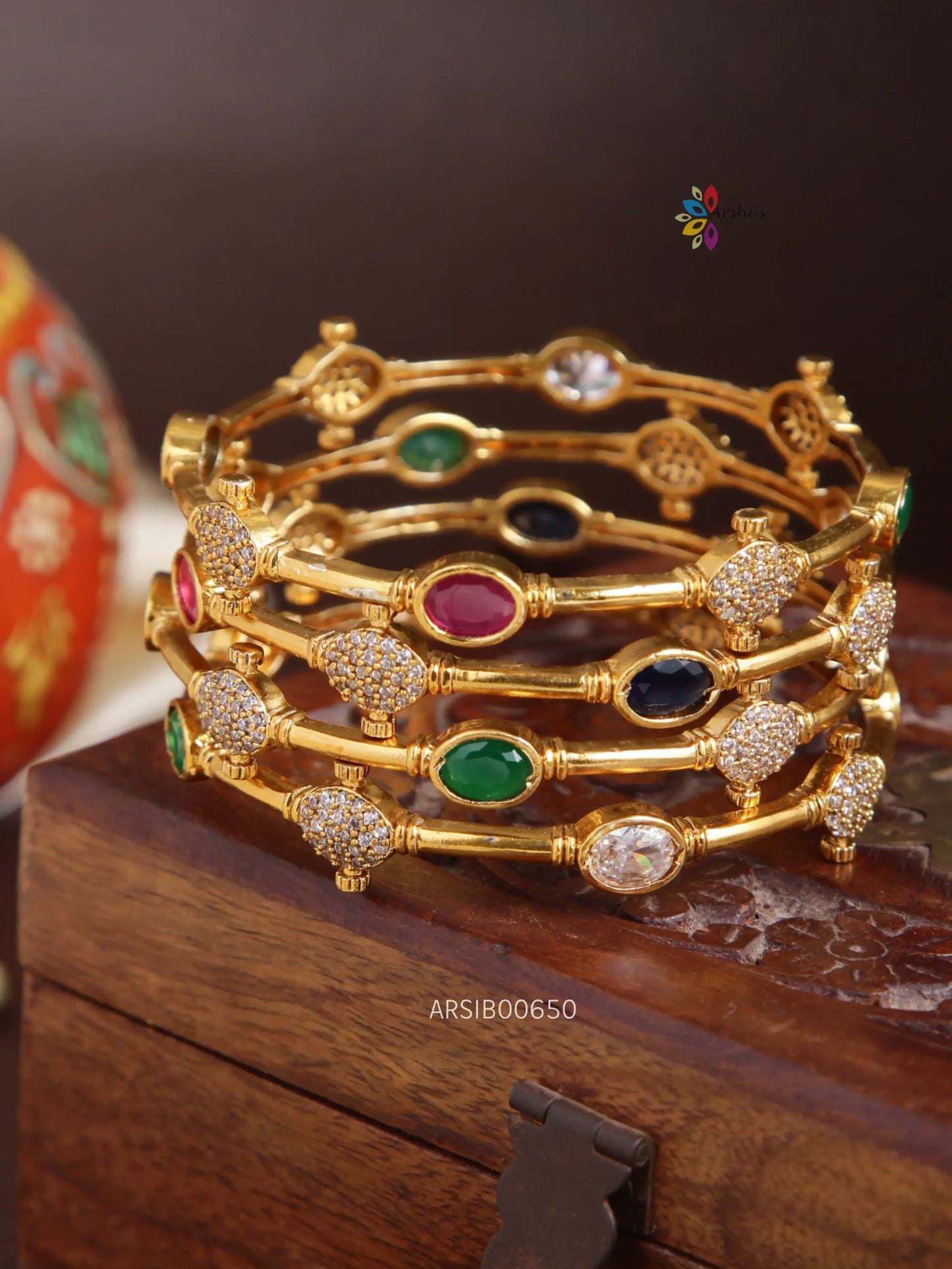 Classic Multi Color AD Stone Bangles