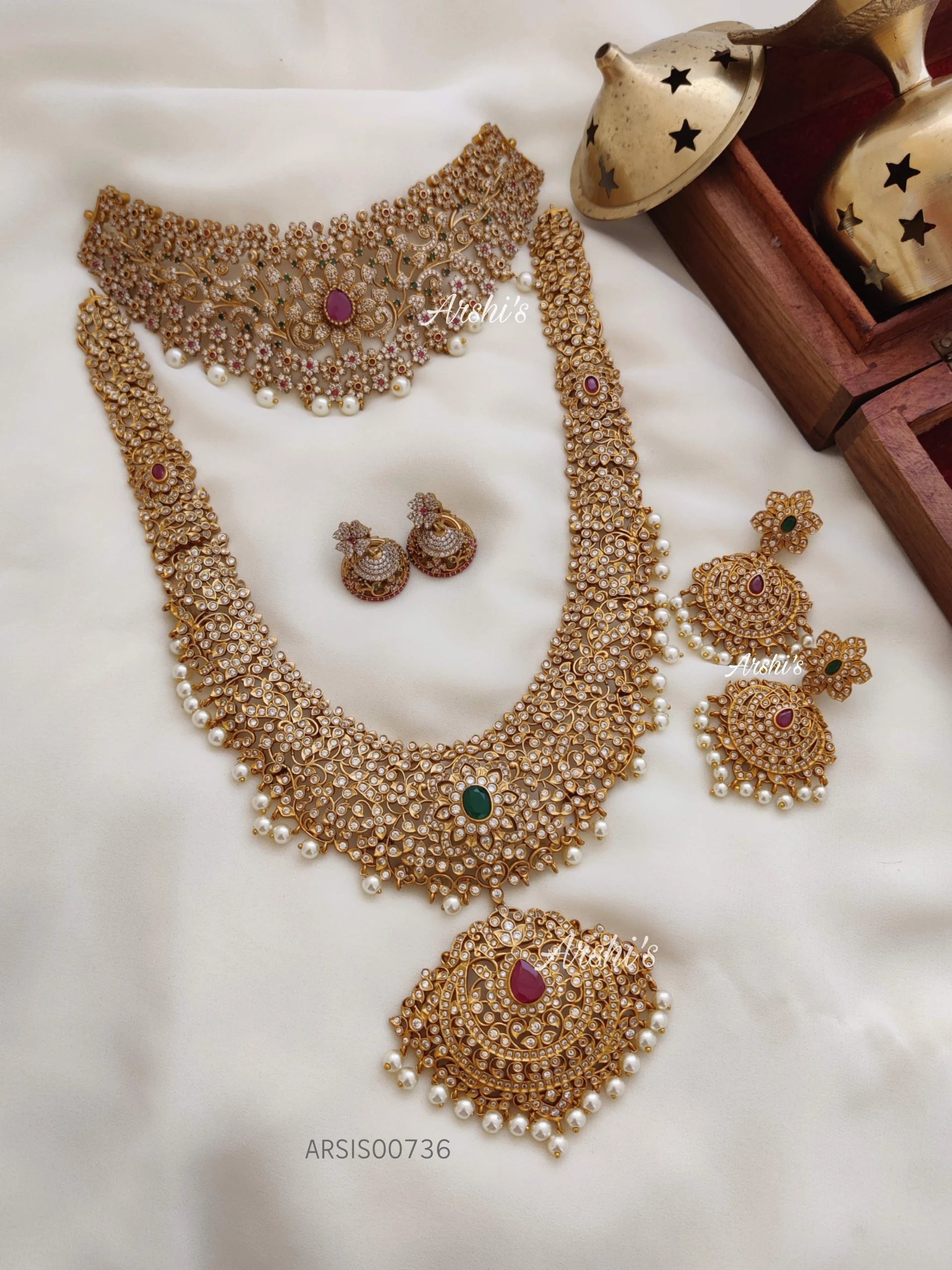 AD Stone Grand Bridal Jewellery Set