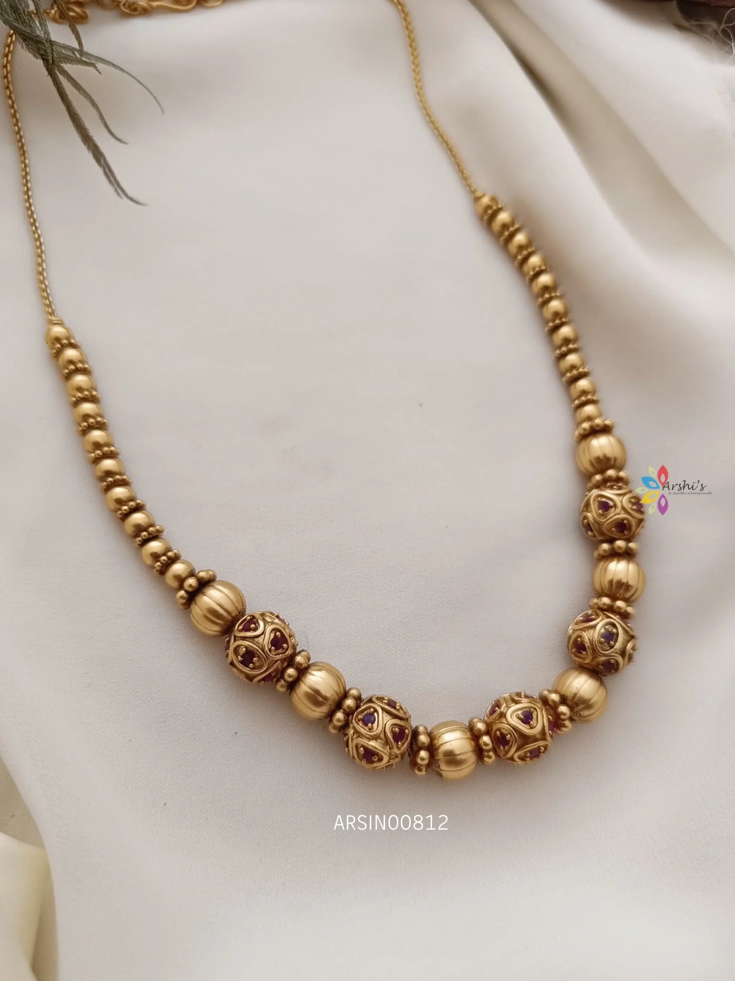 Antique Gold Ball Necklace
