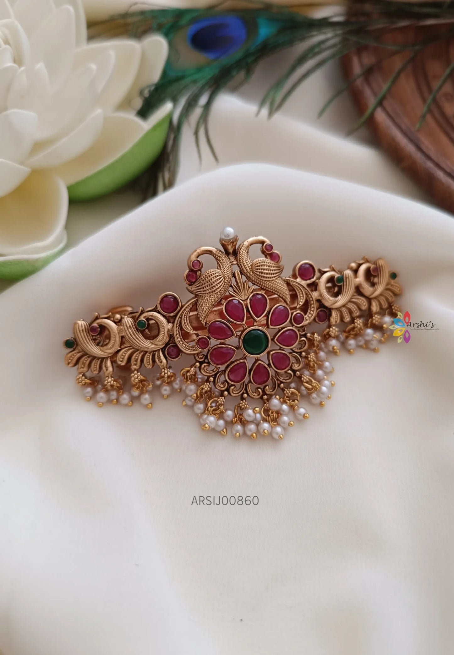 Antique Peacock Hair Clip