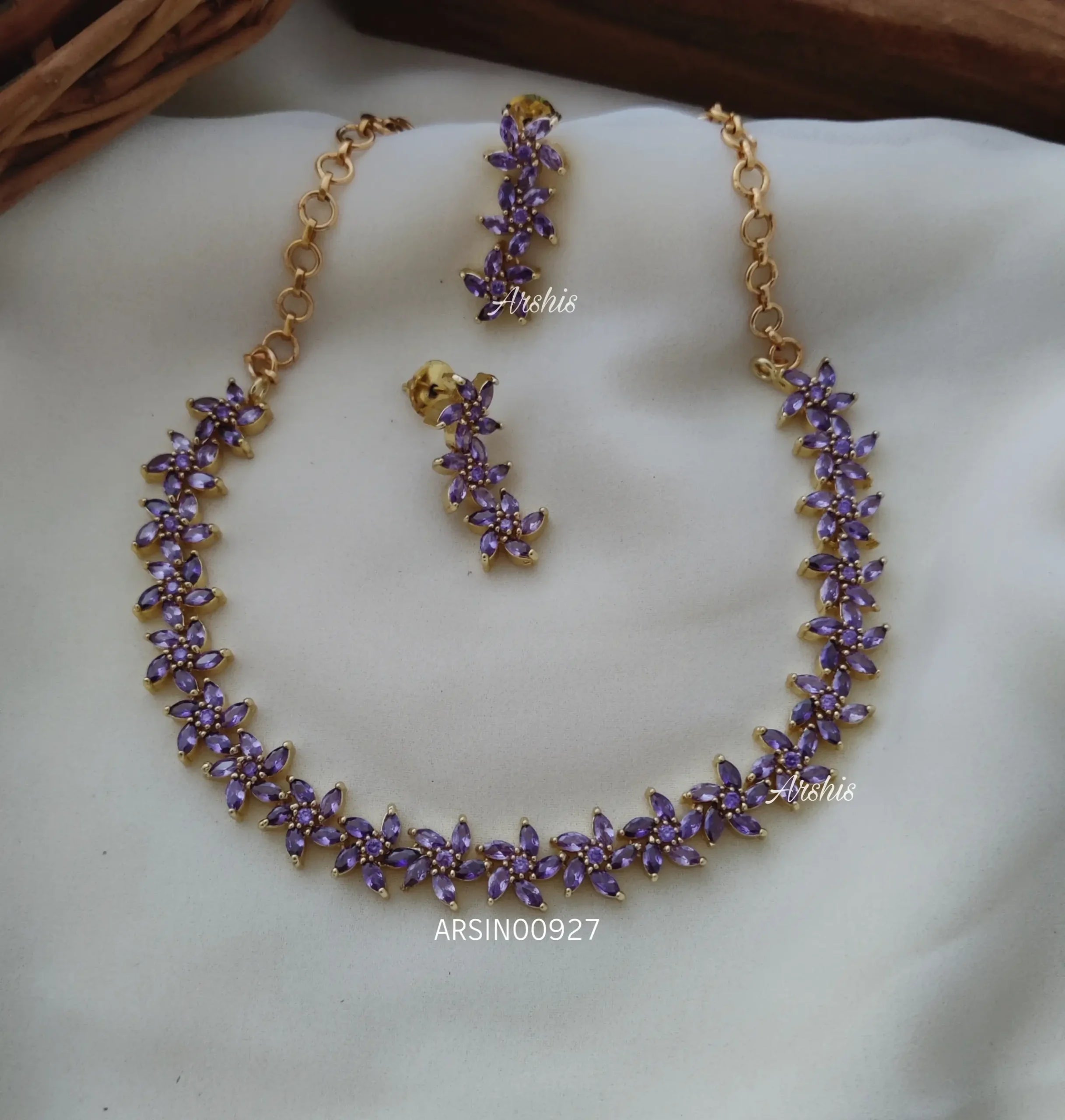 Necklace Designs Purple Stone Jewelry Flower Design Purple Stone