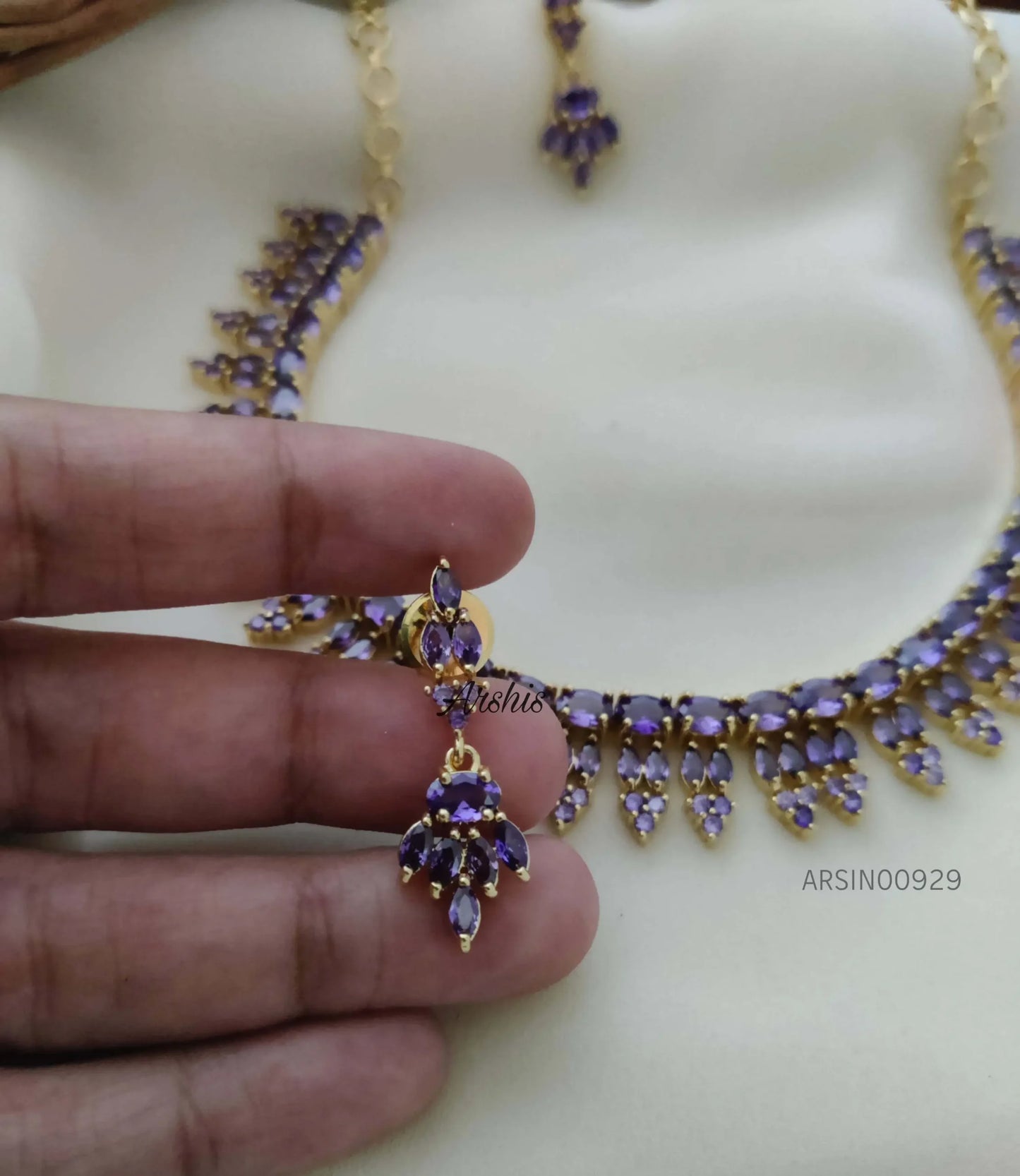 Imitation Purple Stone Necklace