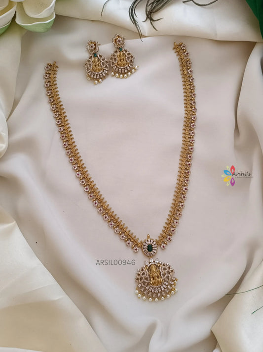 Elegant Flower Design with Lakshmi Pendant Haram