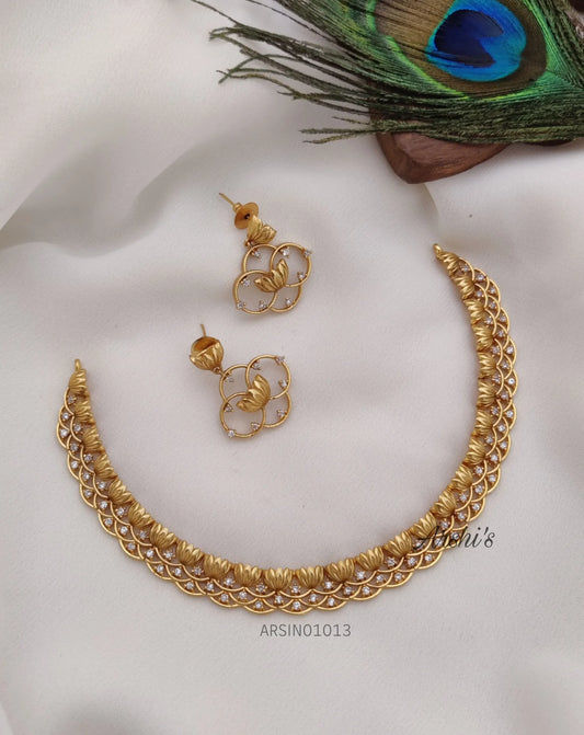Lotus Design AD Stone Necklace