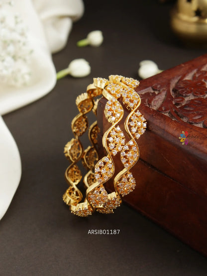 Stunning AD White Stone Bangles
