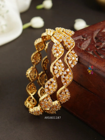 Stunning AD White Stone Bangles