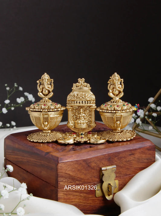 Ganesh and Lakshmi Design Kumkum Box