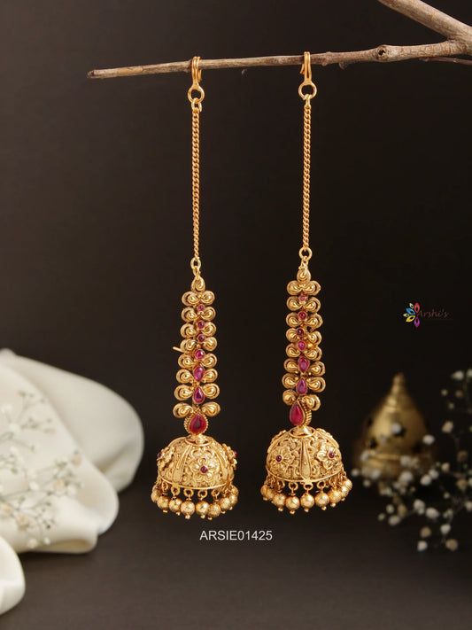 Long Jhumka with Earchains