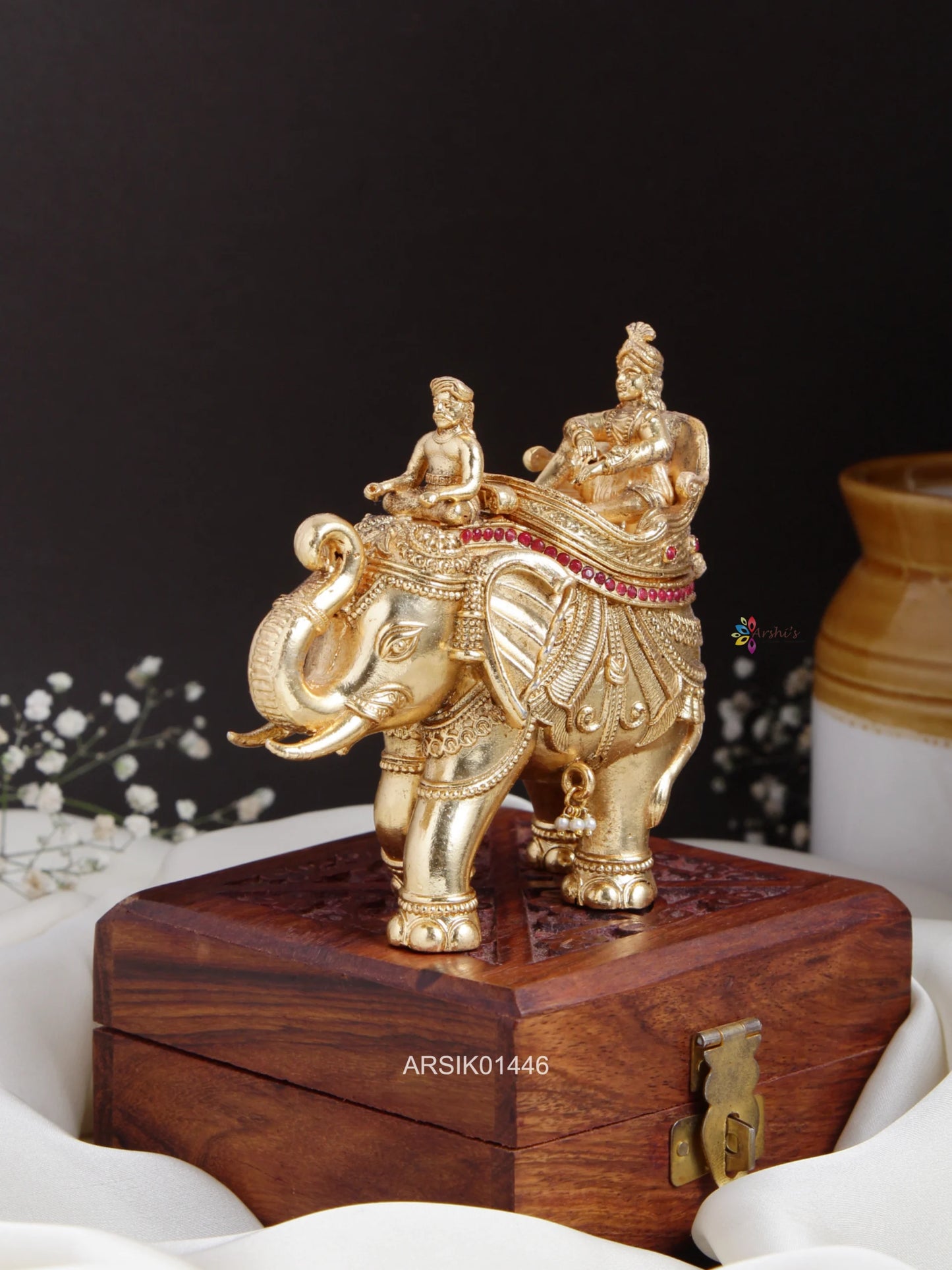 Elephant Design Kumkum Box