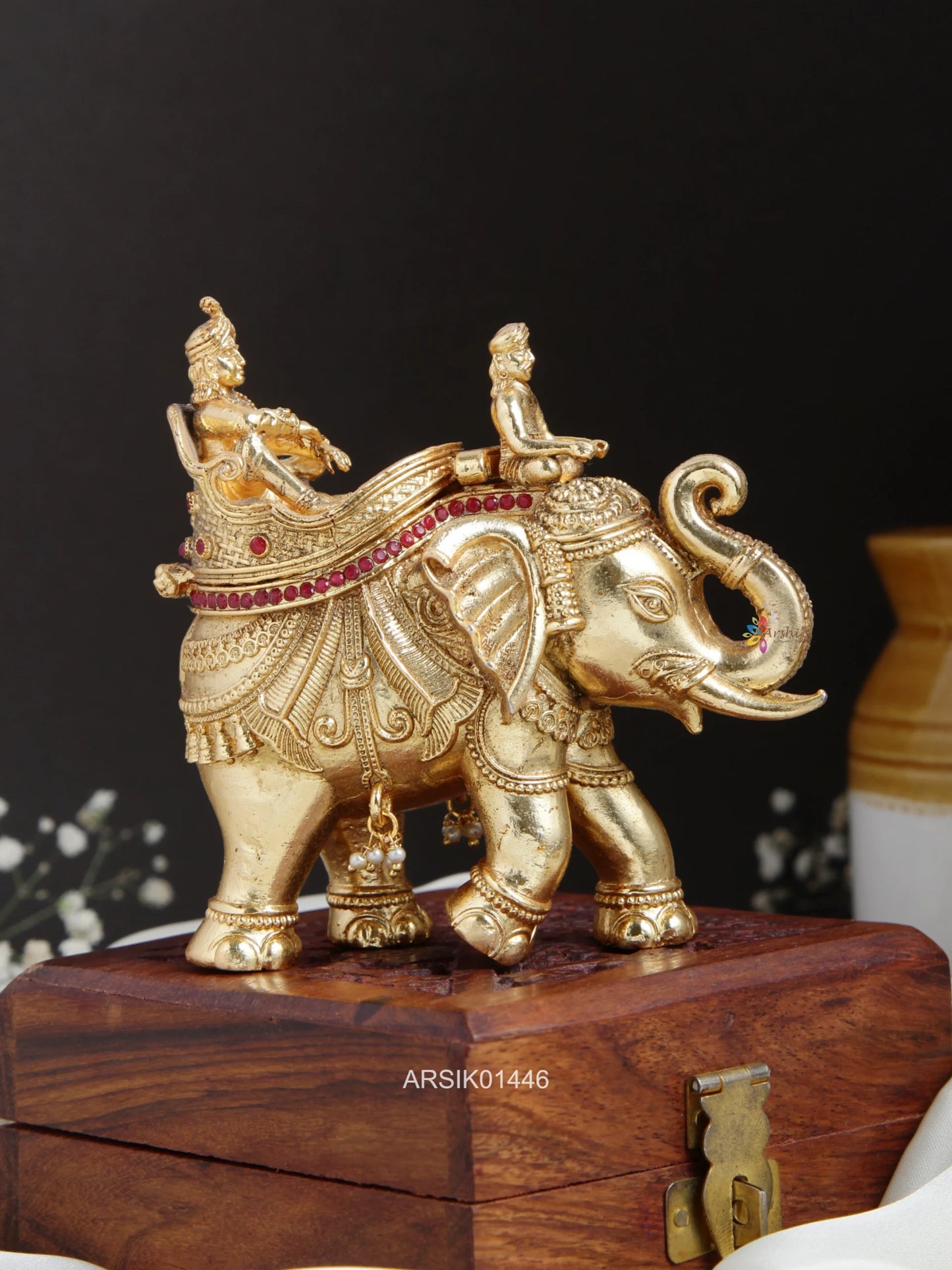 Elephant Design Kumkum Box