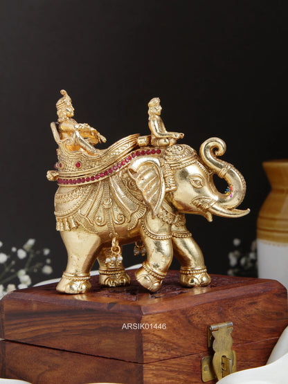 Elephant Design Kumkum Box