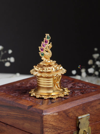 Peacock Kemp Stone Kumkum Box