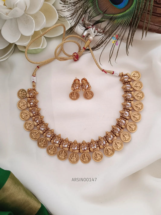 Trendy Ganesha with Lakshmi Coin Necklace