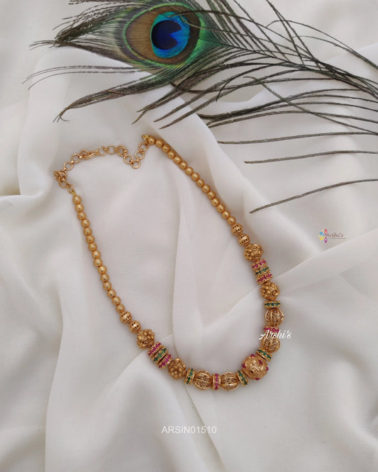 Antique Gold Ball Necklace